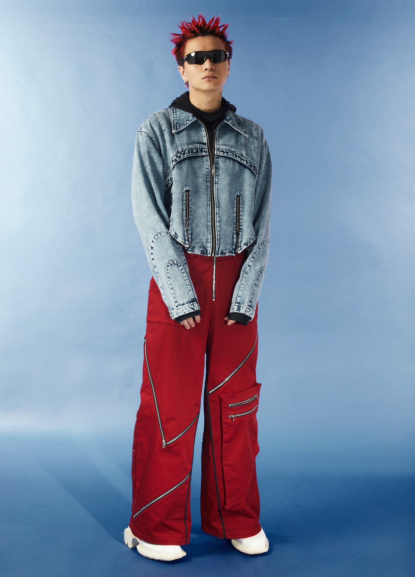 Cropped Washed Jeans Jacket