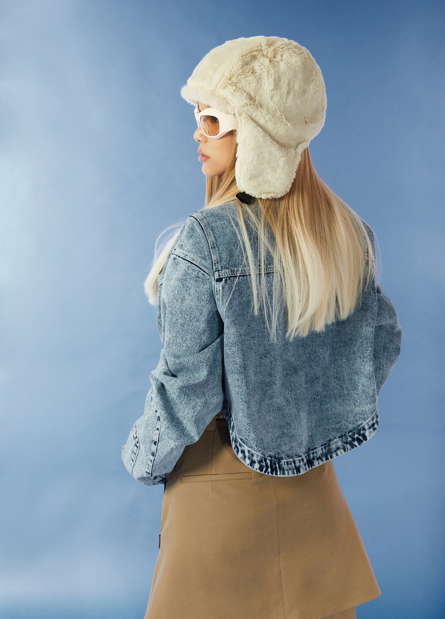 Cropped Washed Jeans Jacket