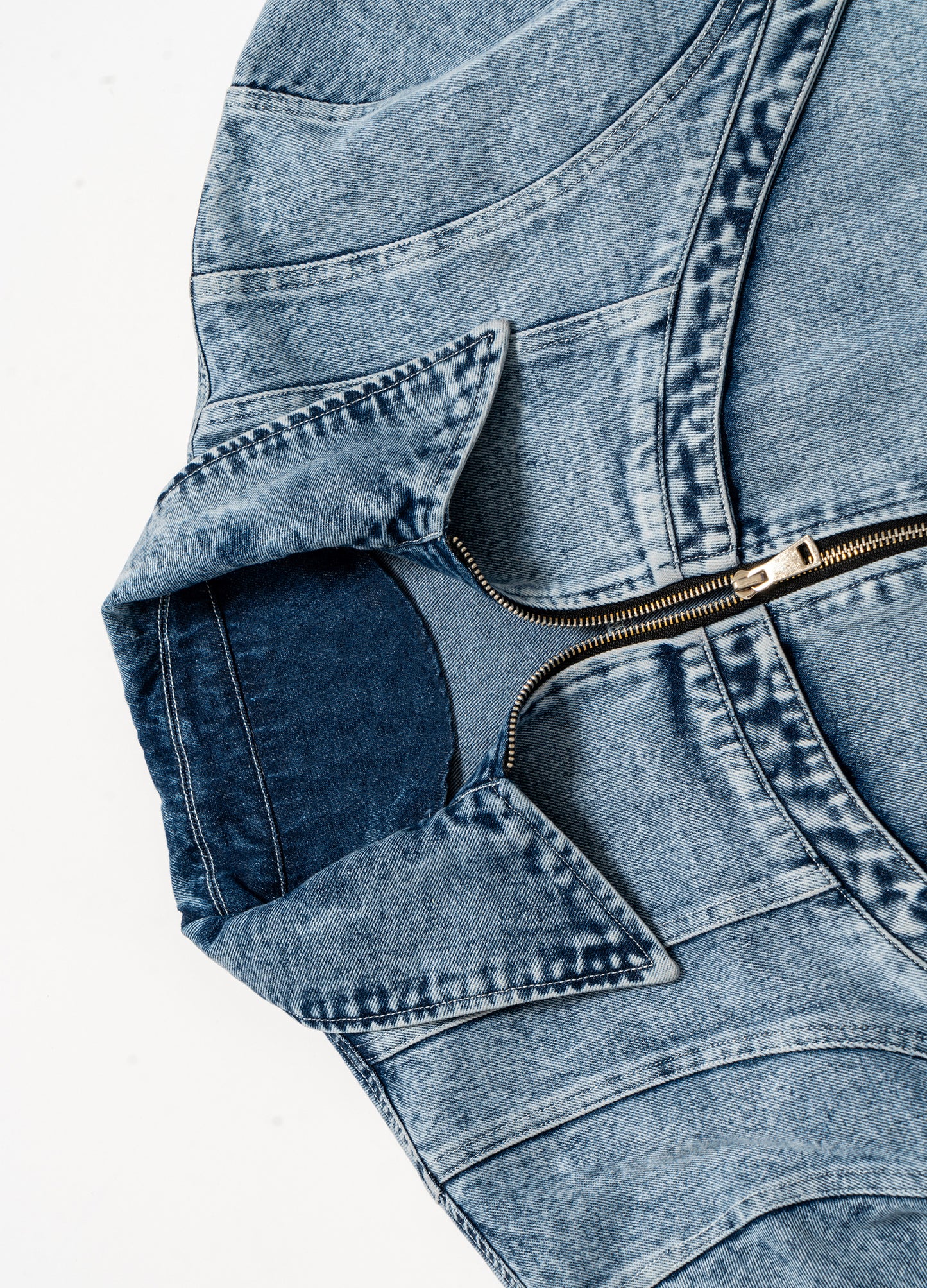 Cropped Washed Jeans Jacket