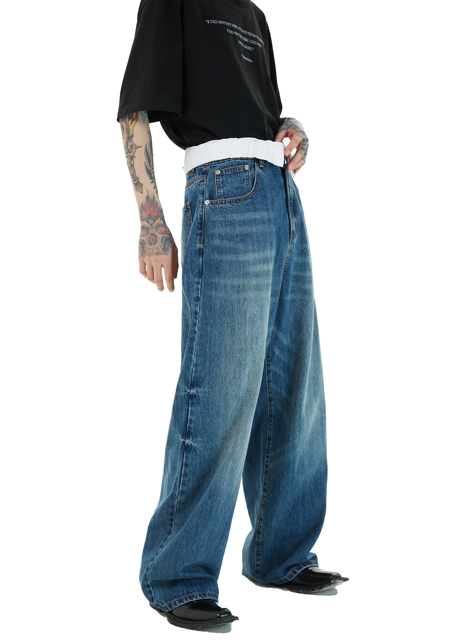 Double-Waistband denim jeans, JW Anderson