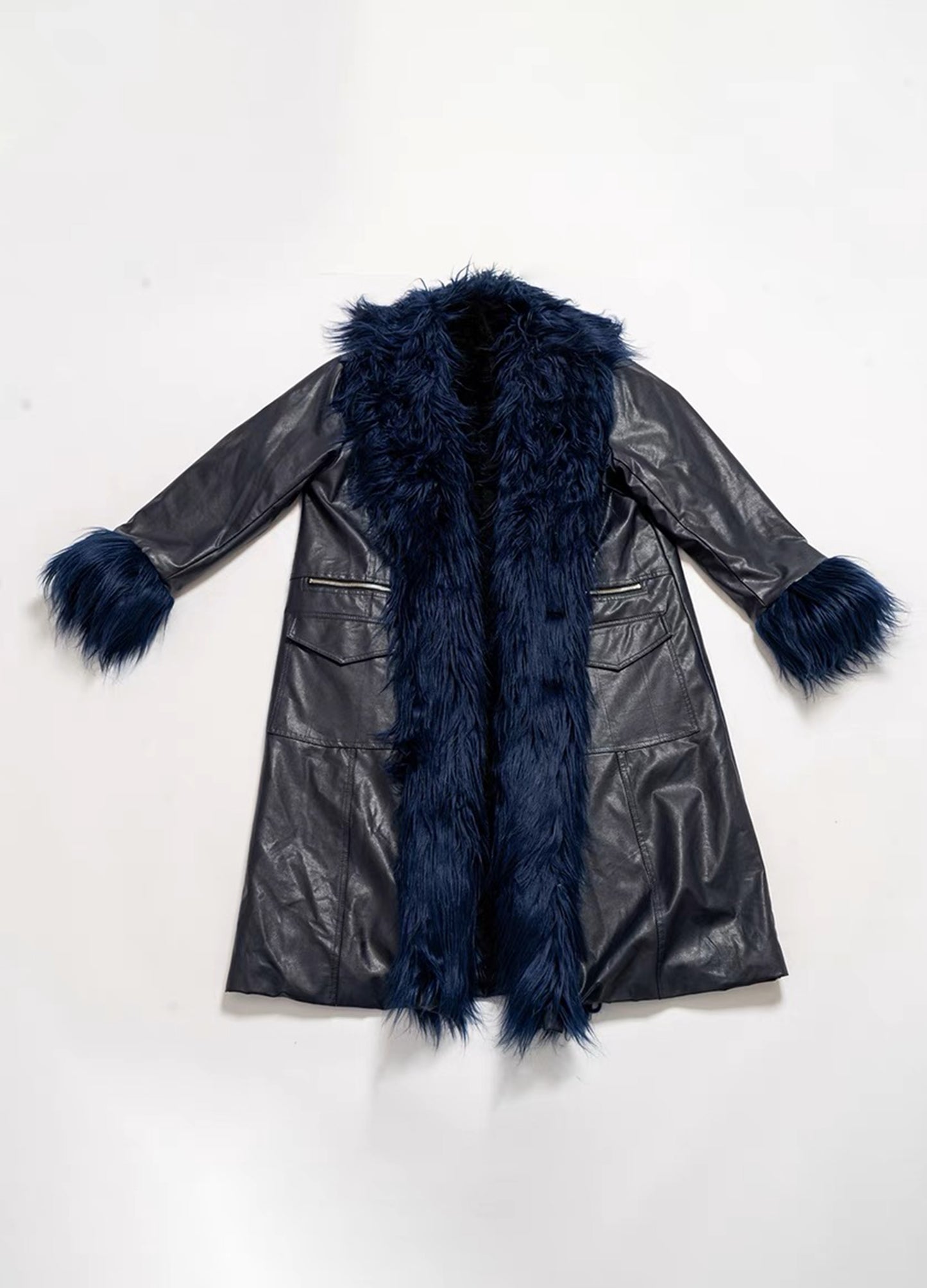 Faux Fur Trench Coat