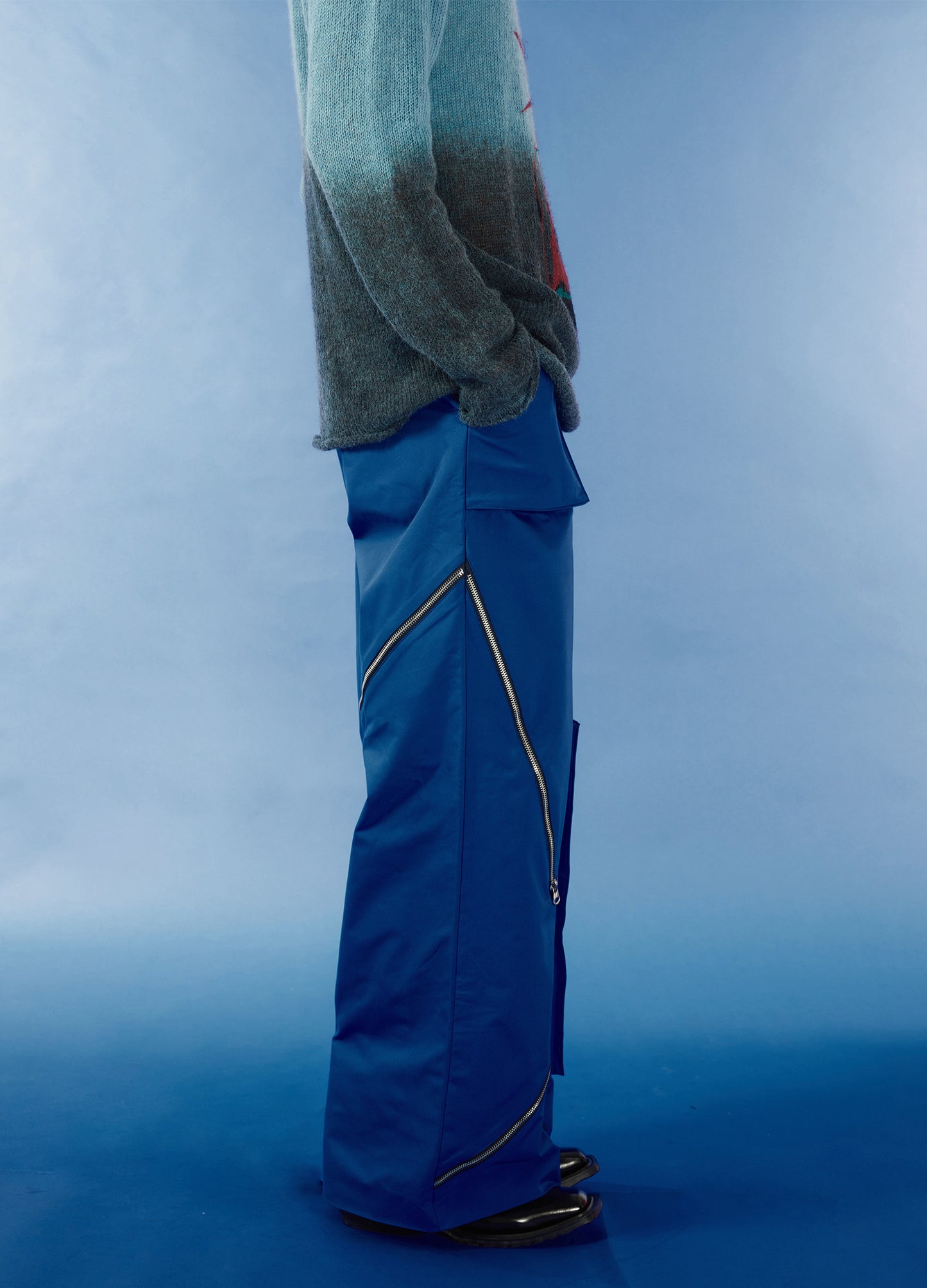 Wide Zipper Trousers