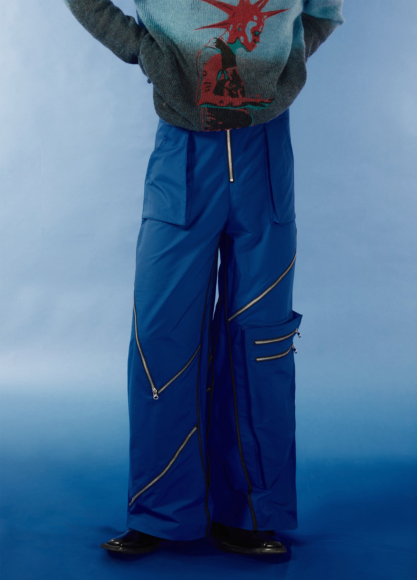 Wide Zipper Trousers