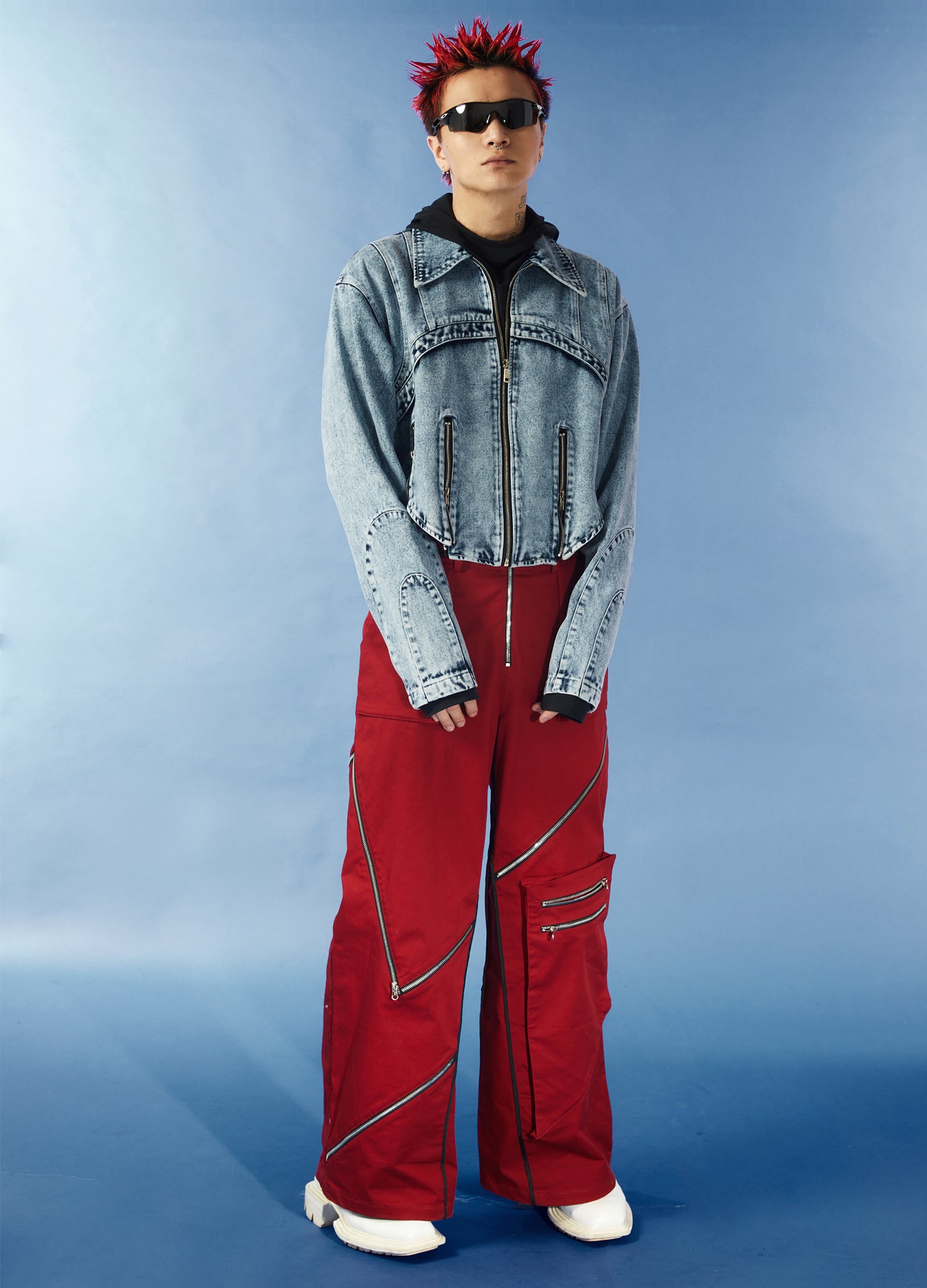 Wide Zipper Trousers