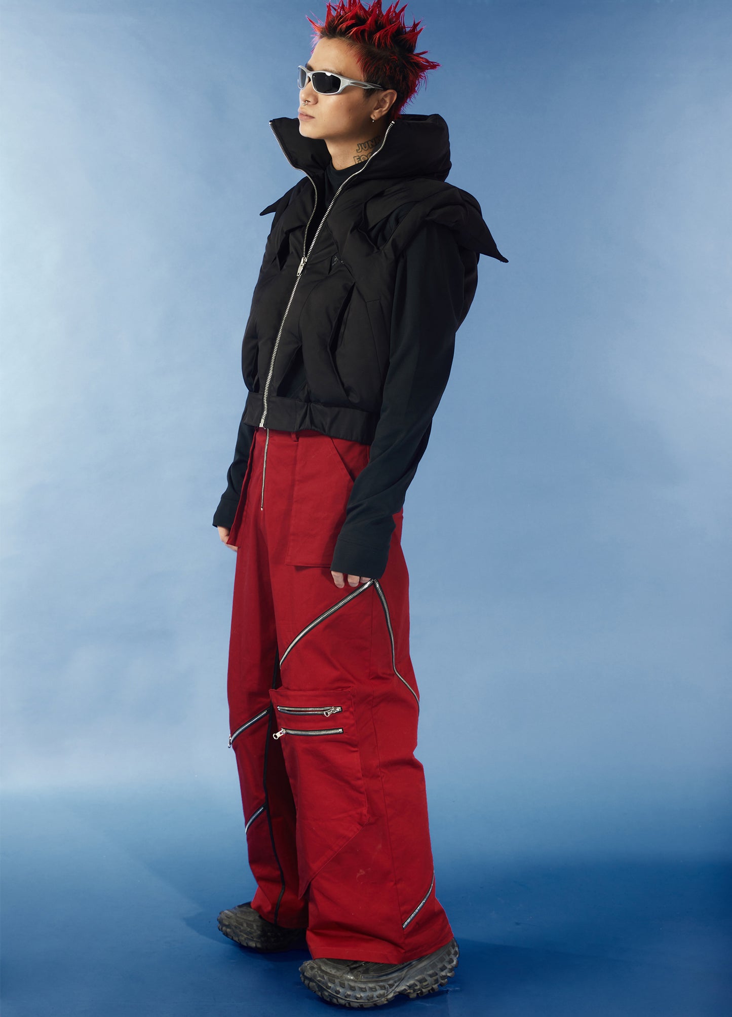 Wide Zipper Trousers