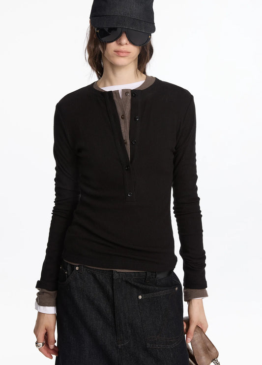 Acetate Henley Top