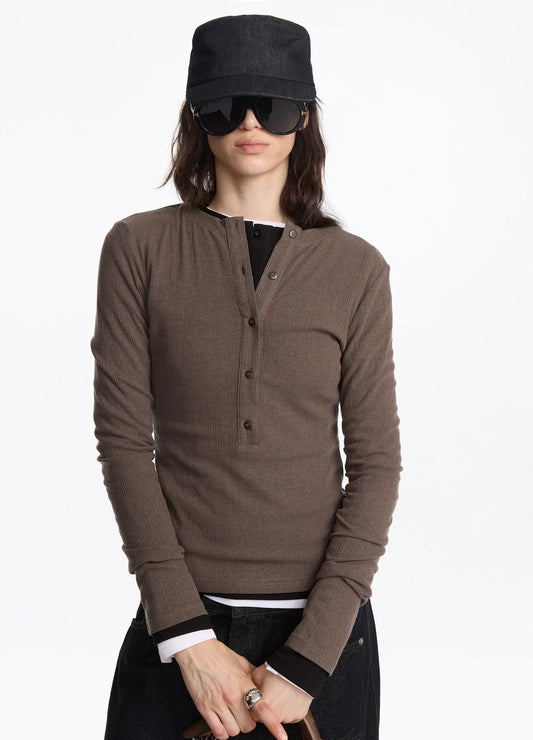 Acetate Henley Top