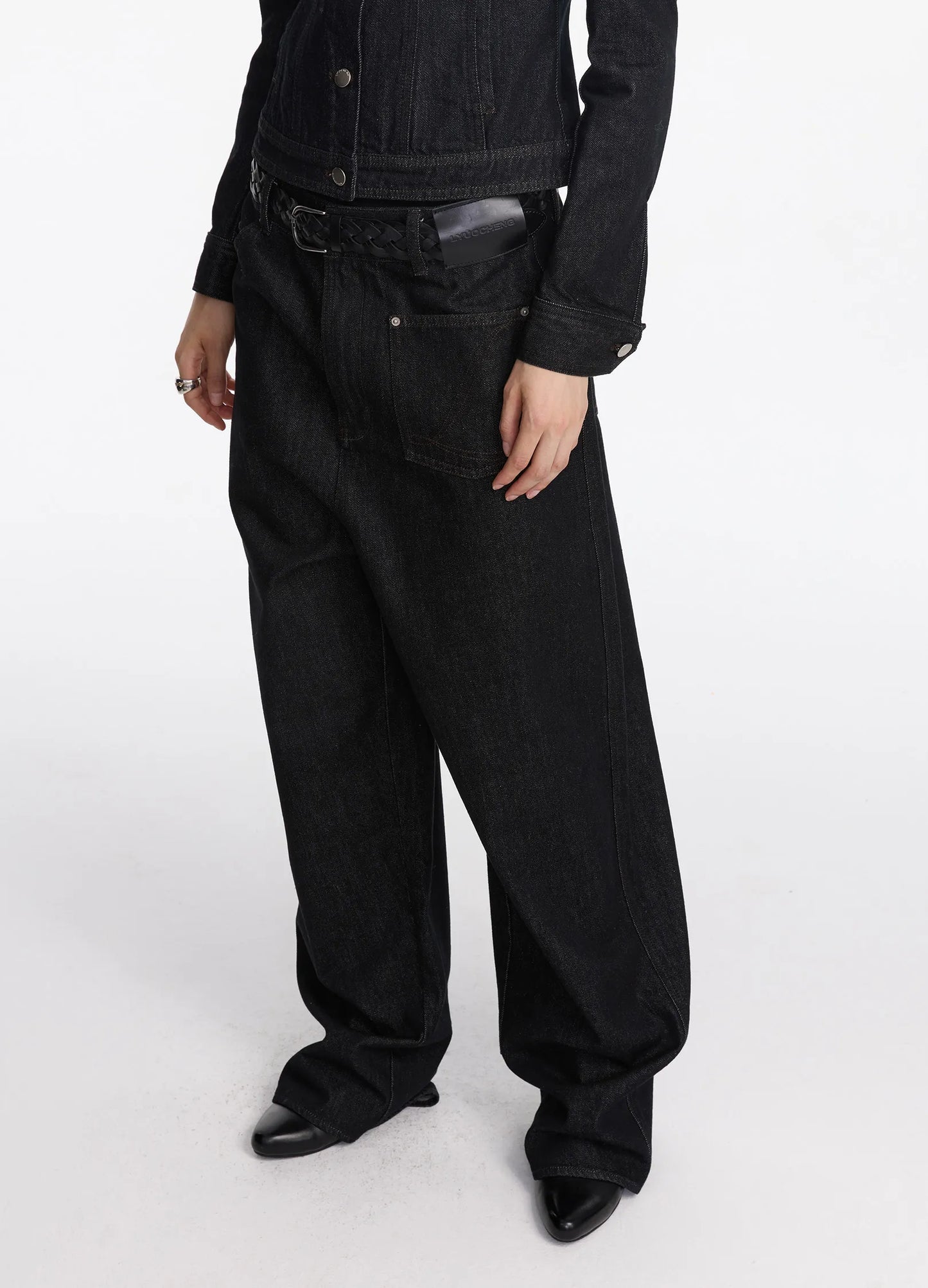 Asymmetric Raw Denim Jeans