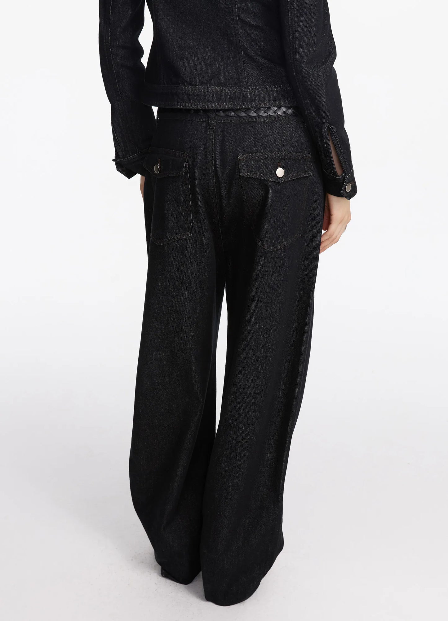 Asymmetric Raw Denim Jeans