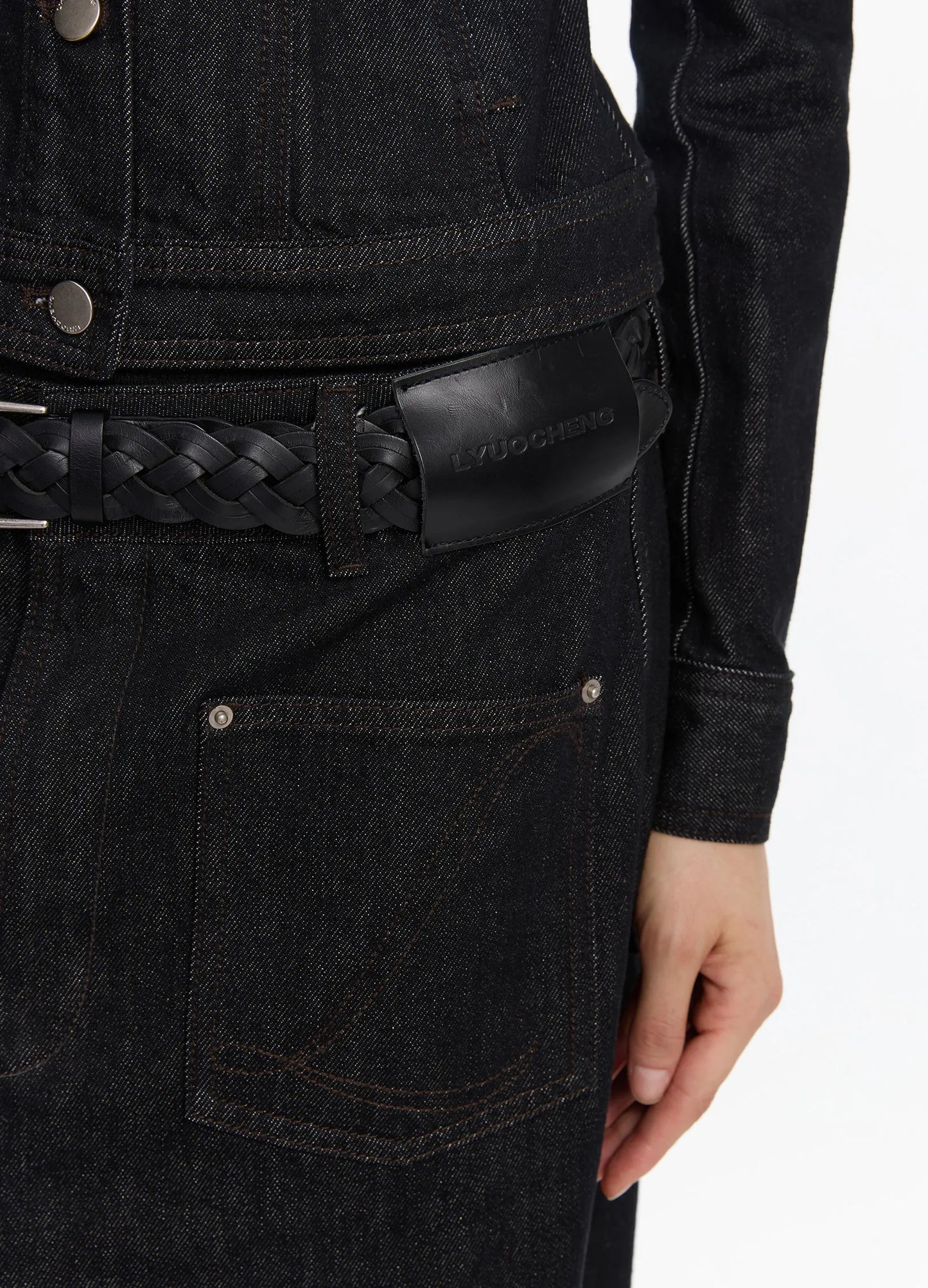 Asymmetric Raw Denim Jeans