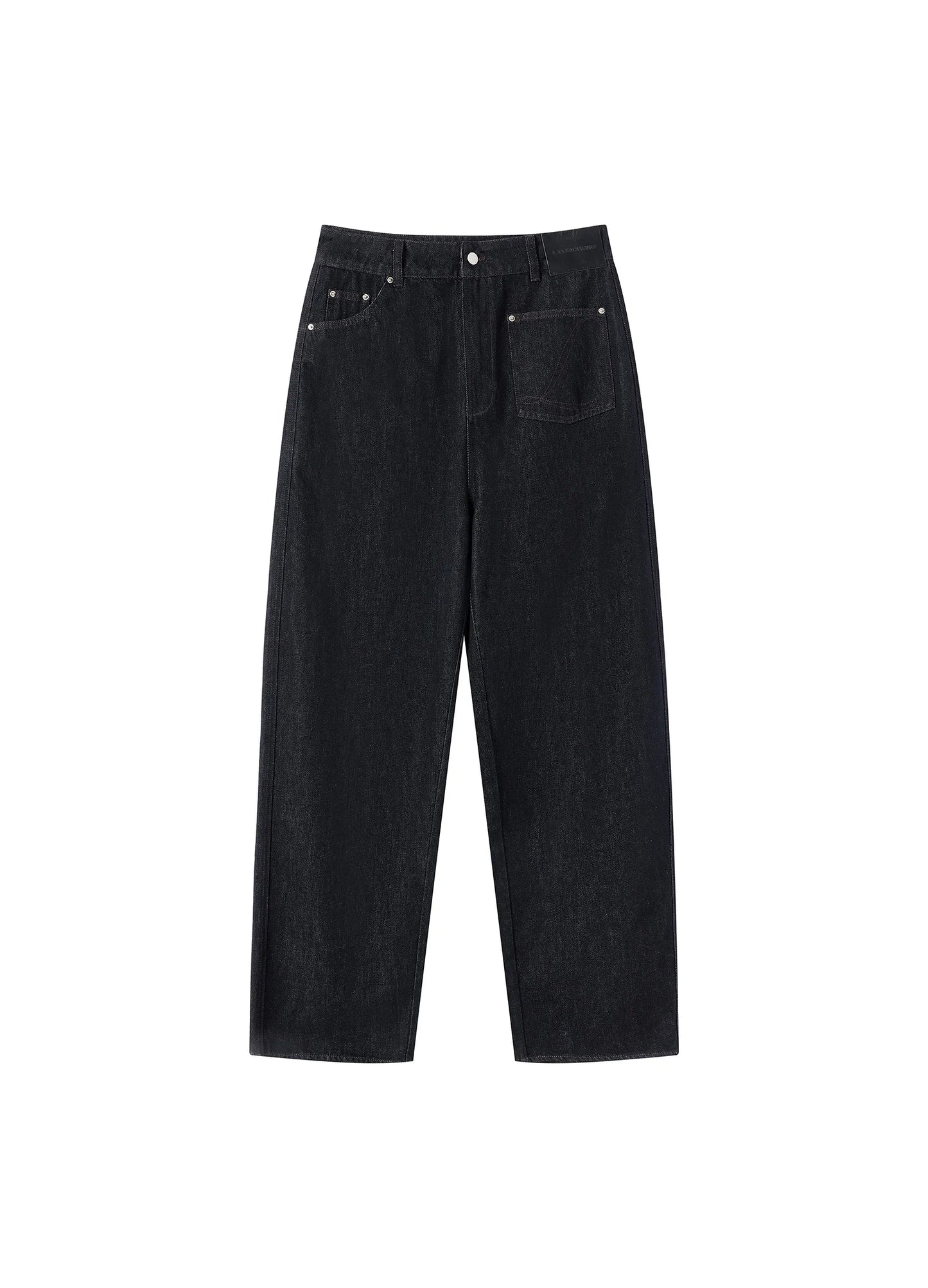 Asymmetric Raw Denim Jeans