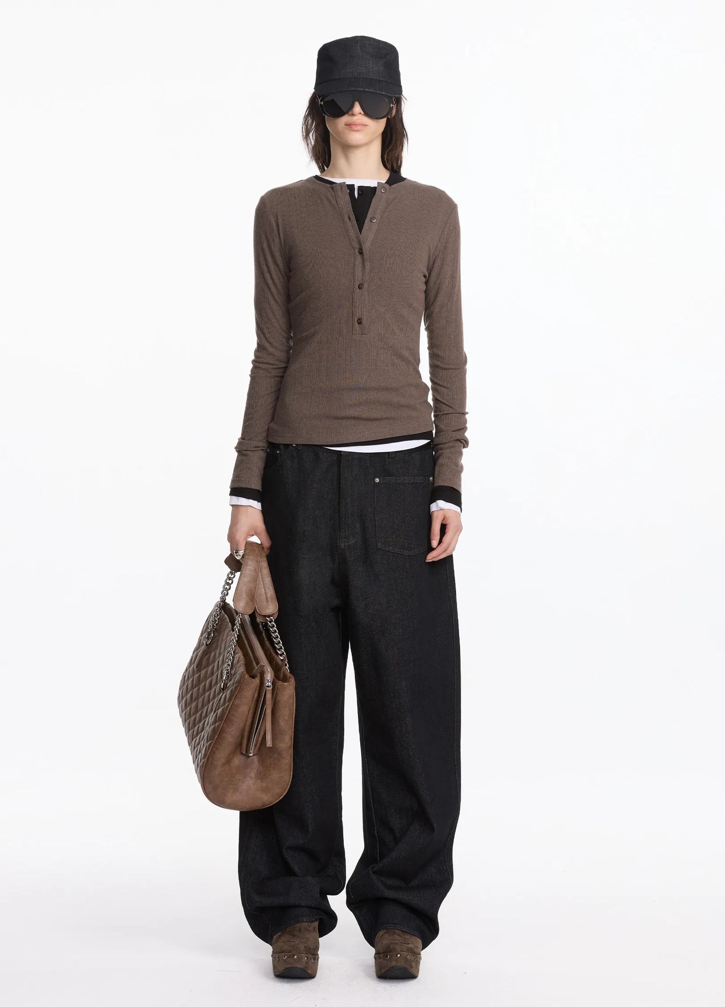 Asymmetric Raw Denim Jeans