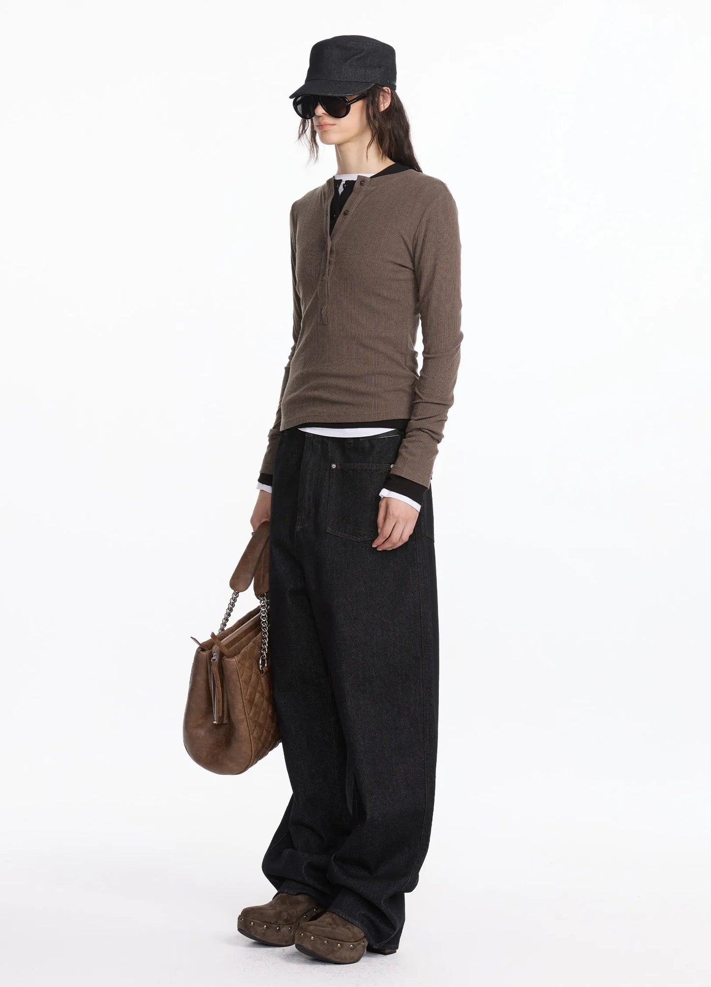 Asymmetric Raw Denim Jeans