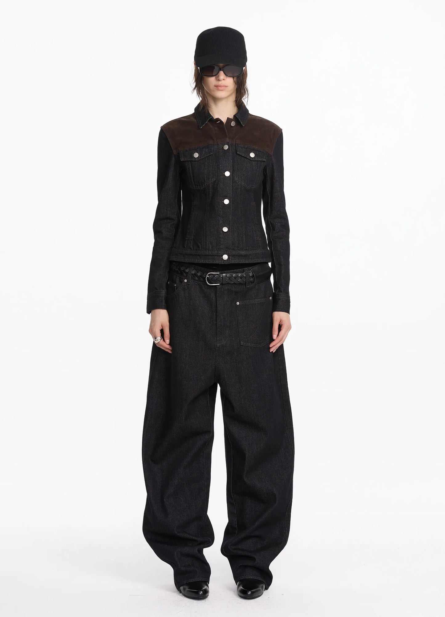 Asymmetric Raw Denim Jeans