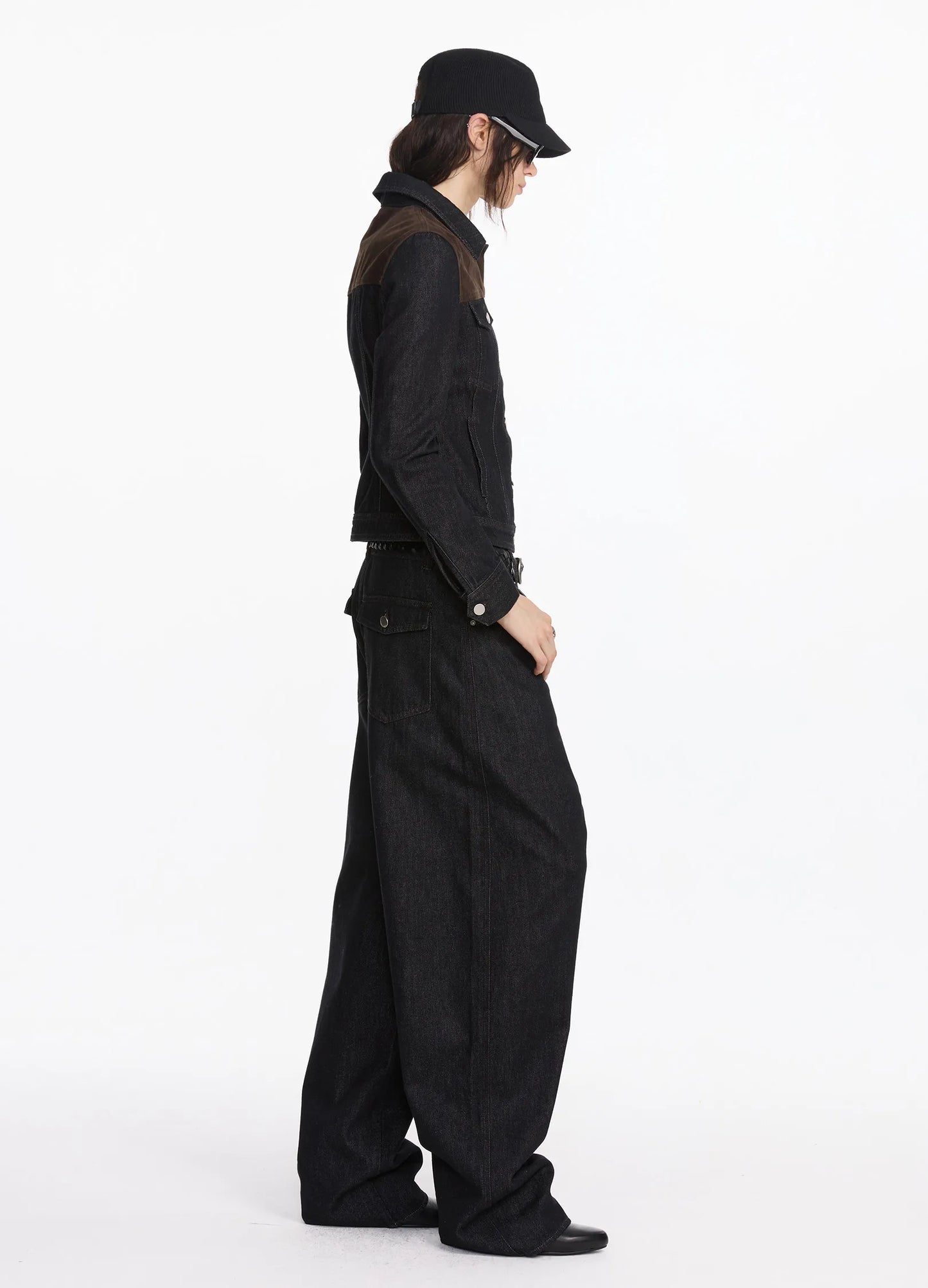 Asymmetric Raw Denim Jeans