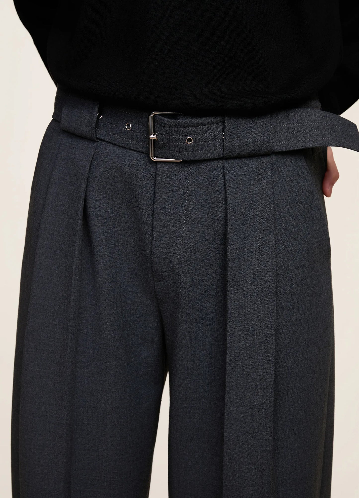 Belted Wide Chinos