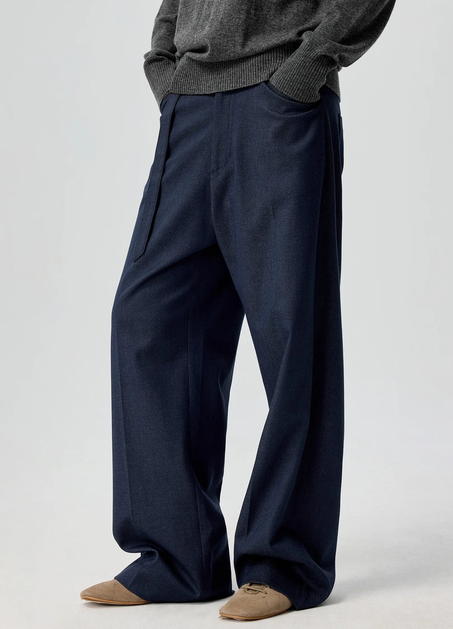 Belted Wool Trousers