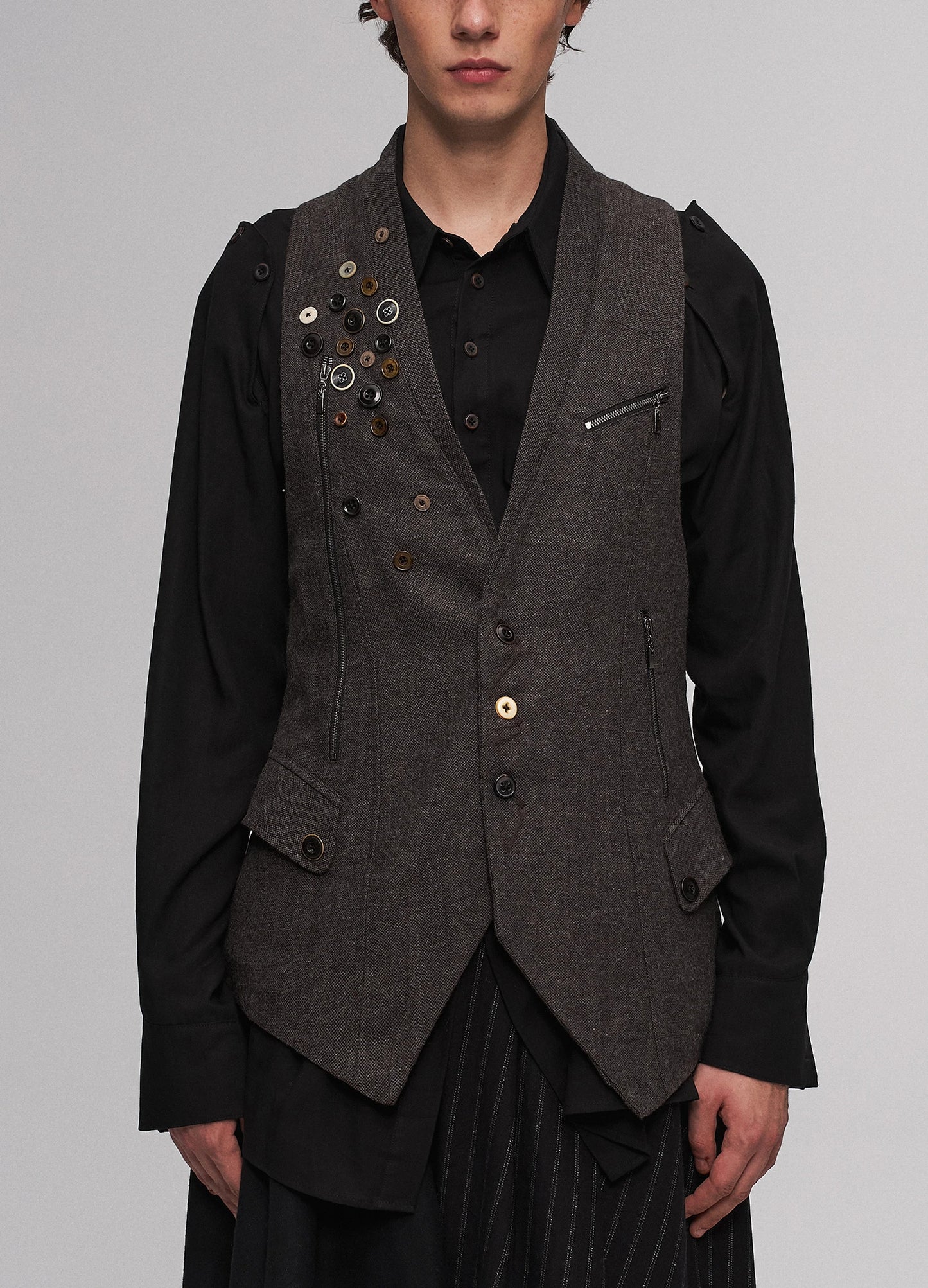 Buttoned Wool Vest