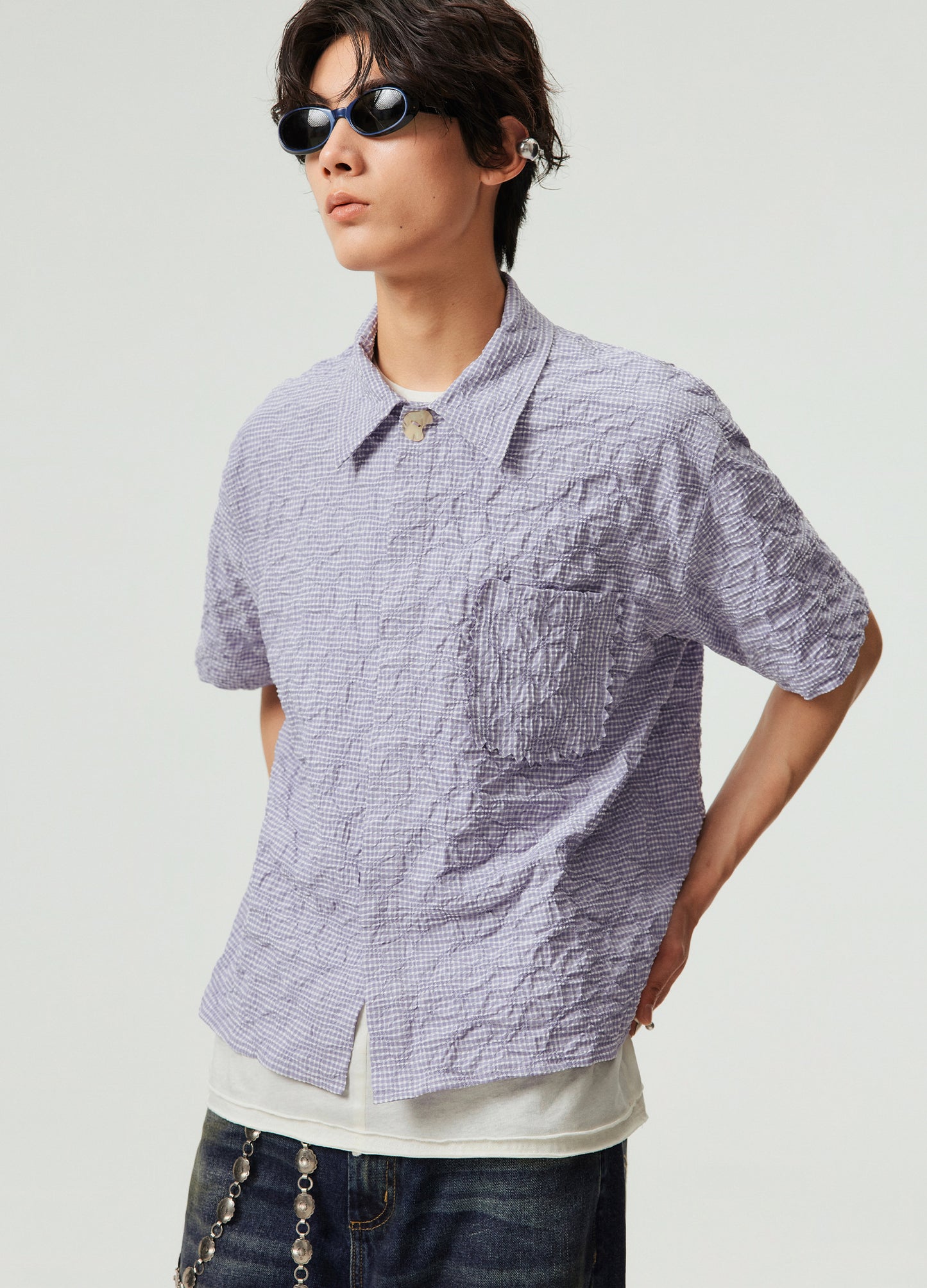 Contrast Stitch Short Sleeve Shirt