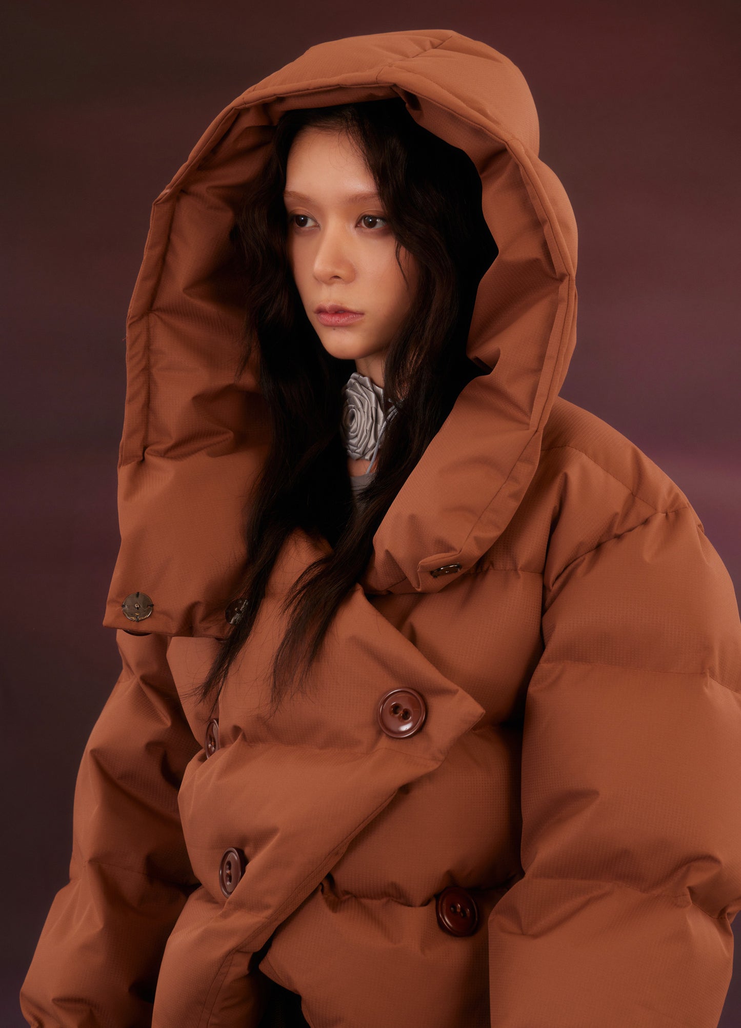 Cropped Oval Down Jacket
