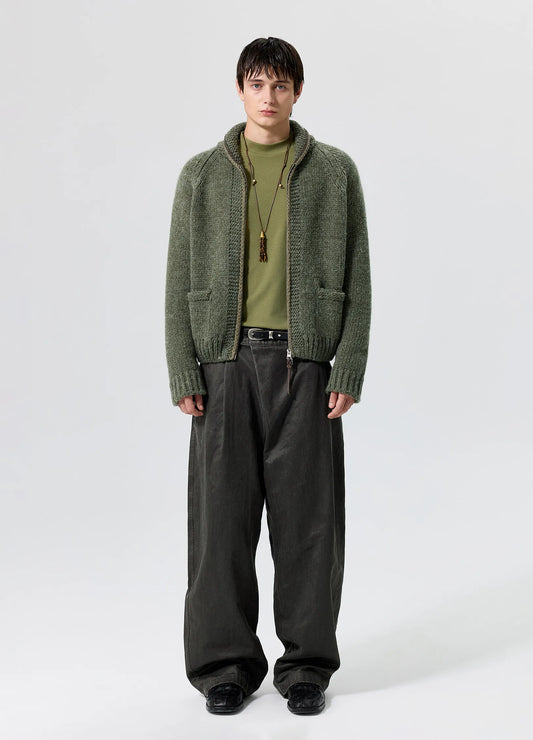 Coated Pleated Trousers