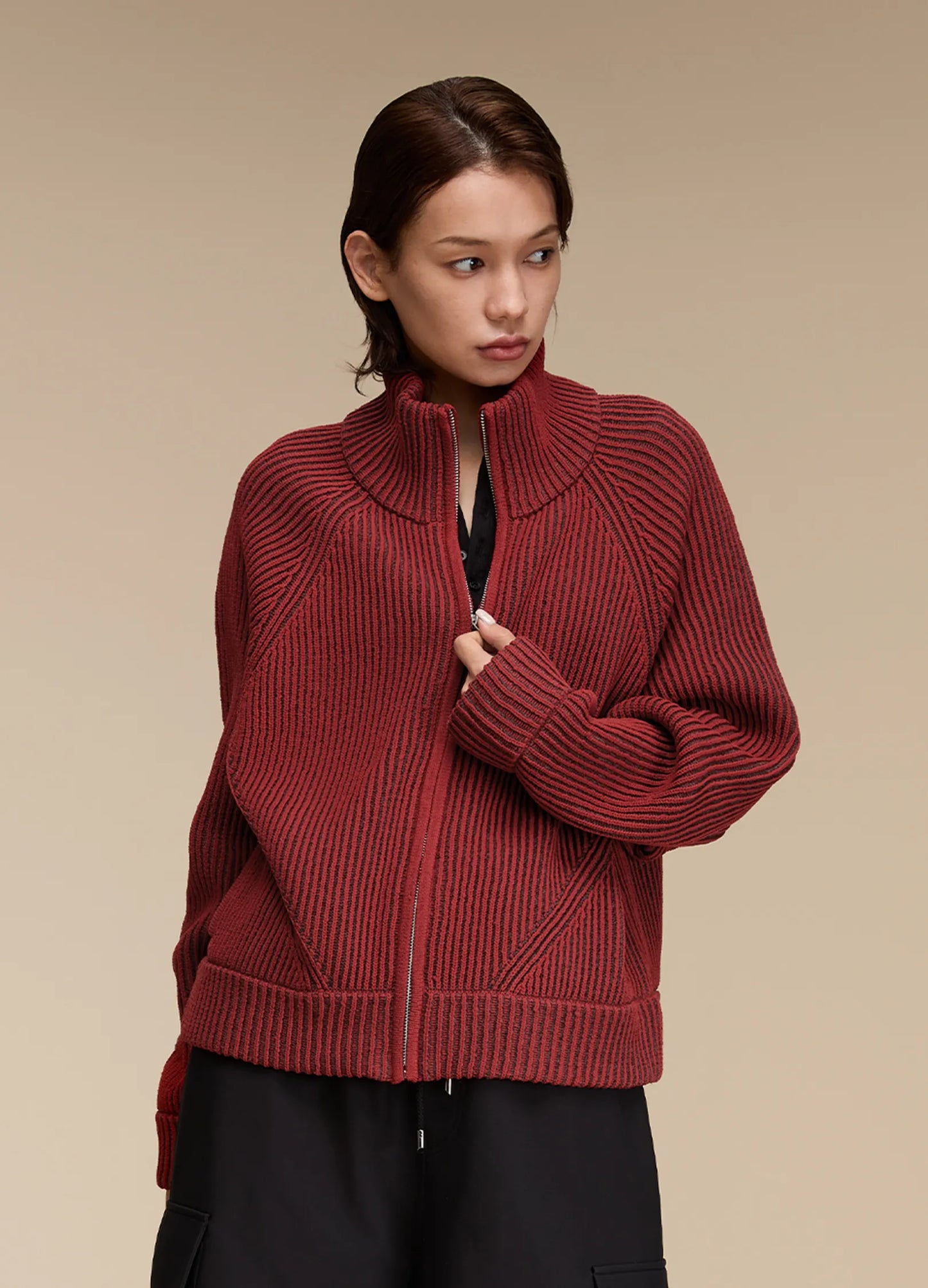 Contrast Knit Sweater