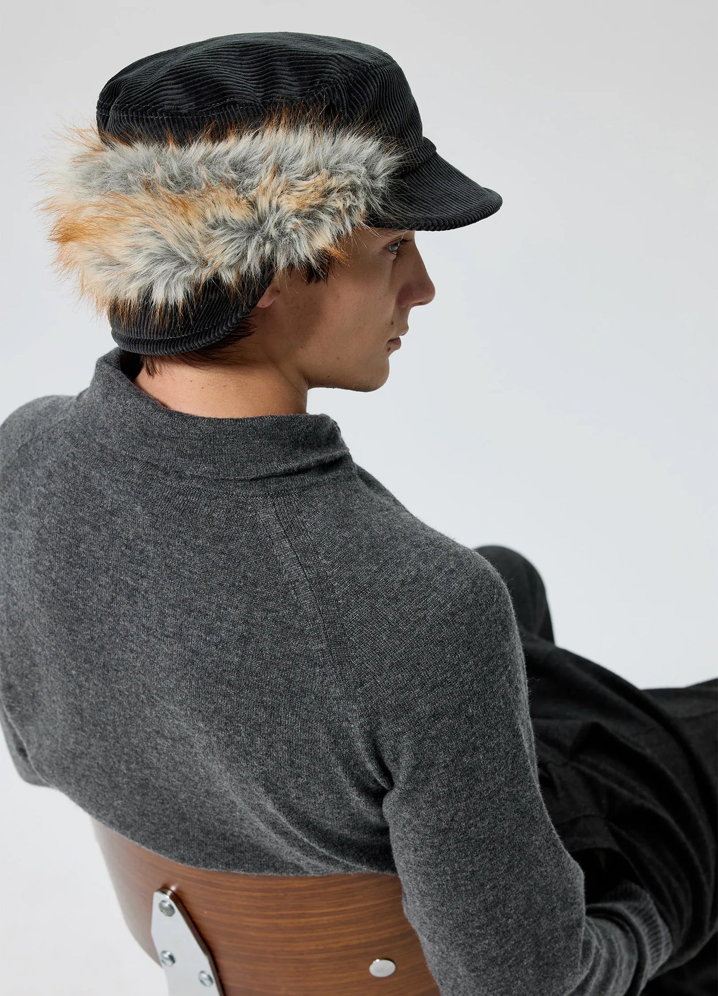 Corduroy Fur Hat
