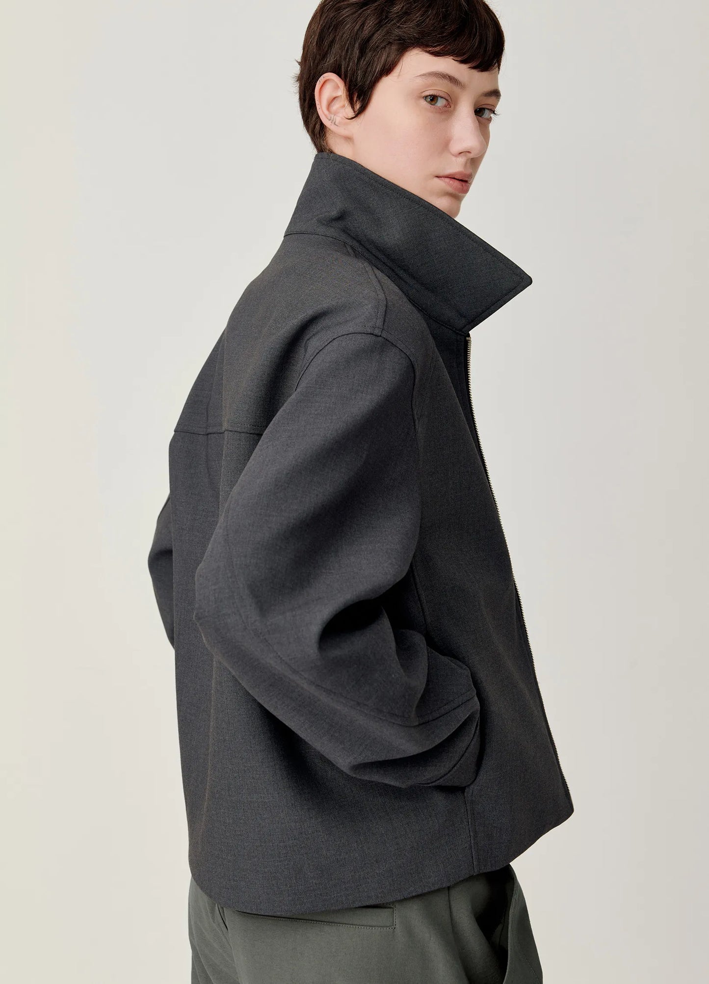 Cropped Lapel Jacket