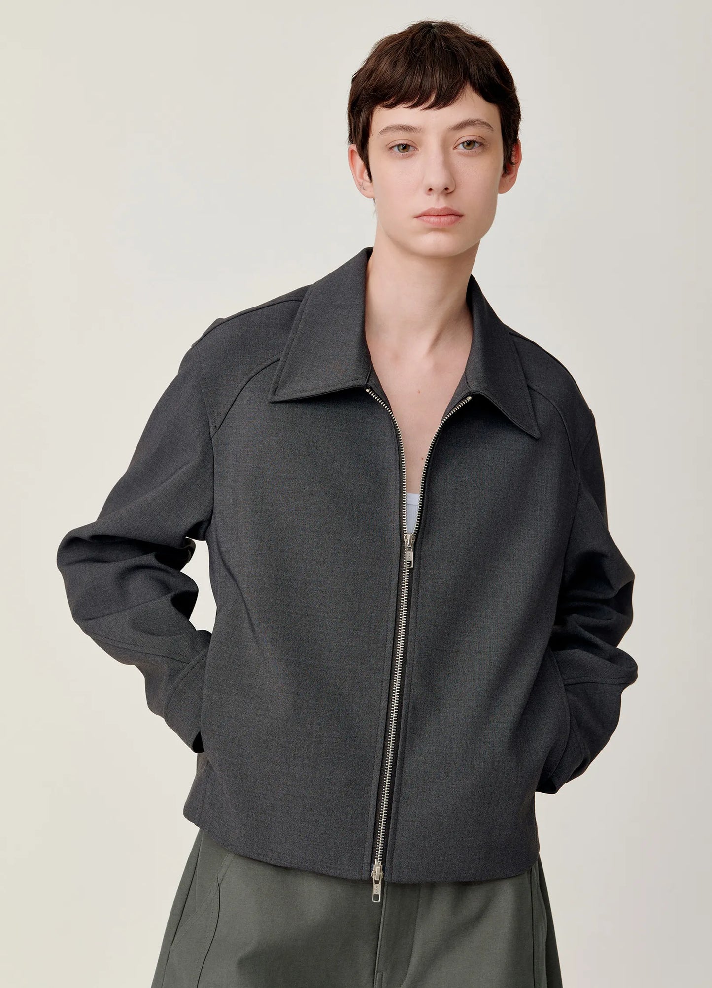 Cropped Lapel Jacket