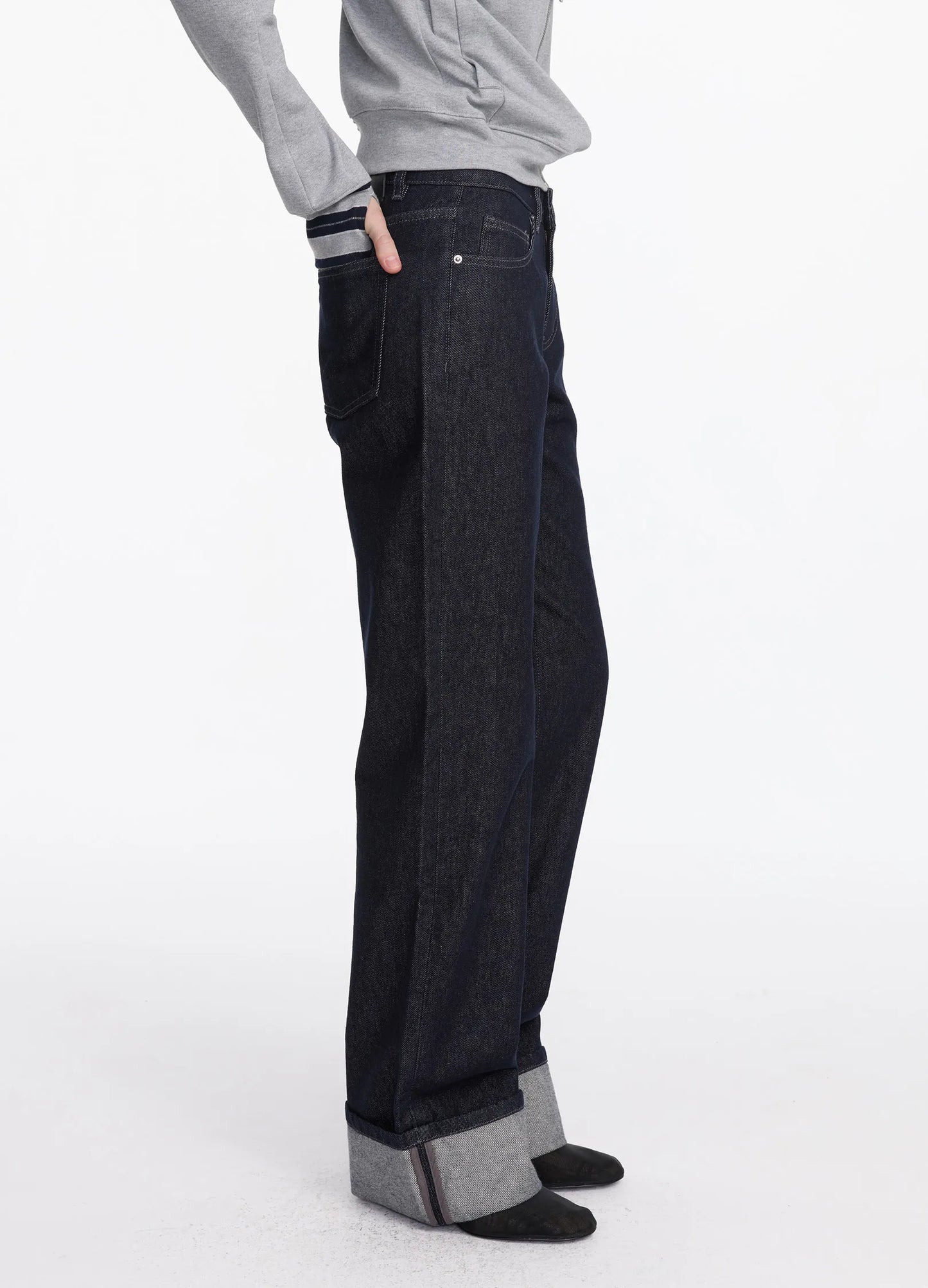 Cuffed Raw Denims