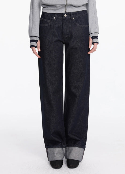 Cuffed Raw Denims
