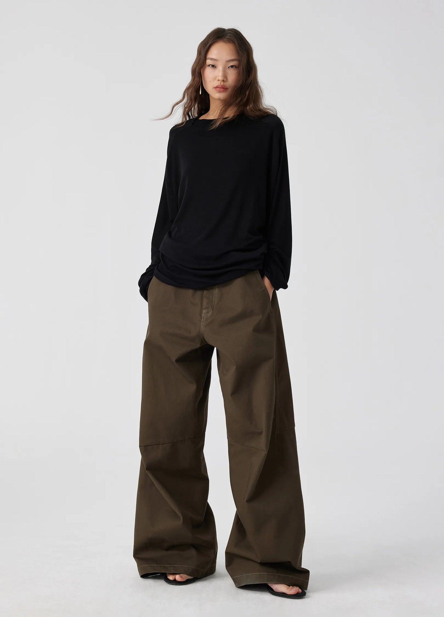 Darted Light Cotton Trousers