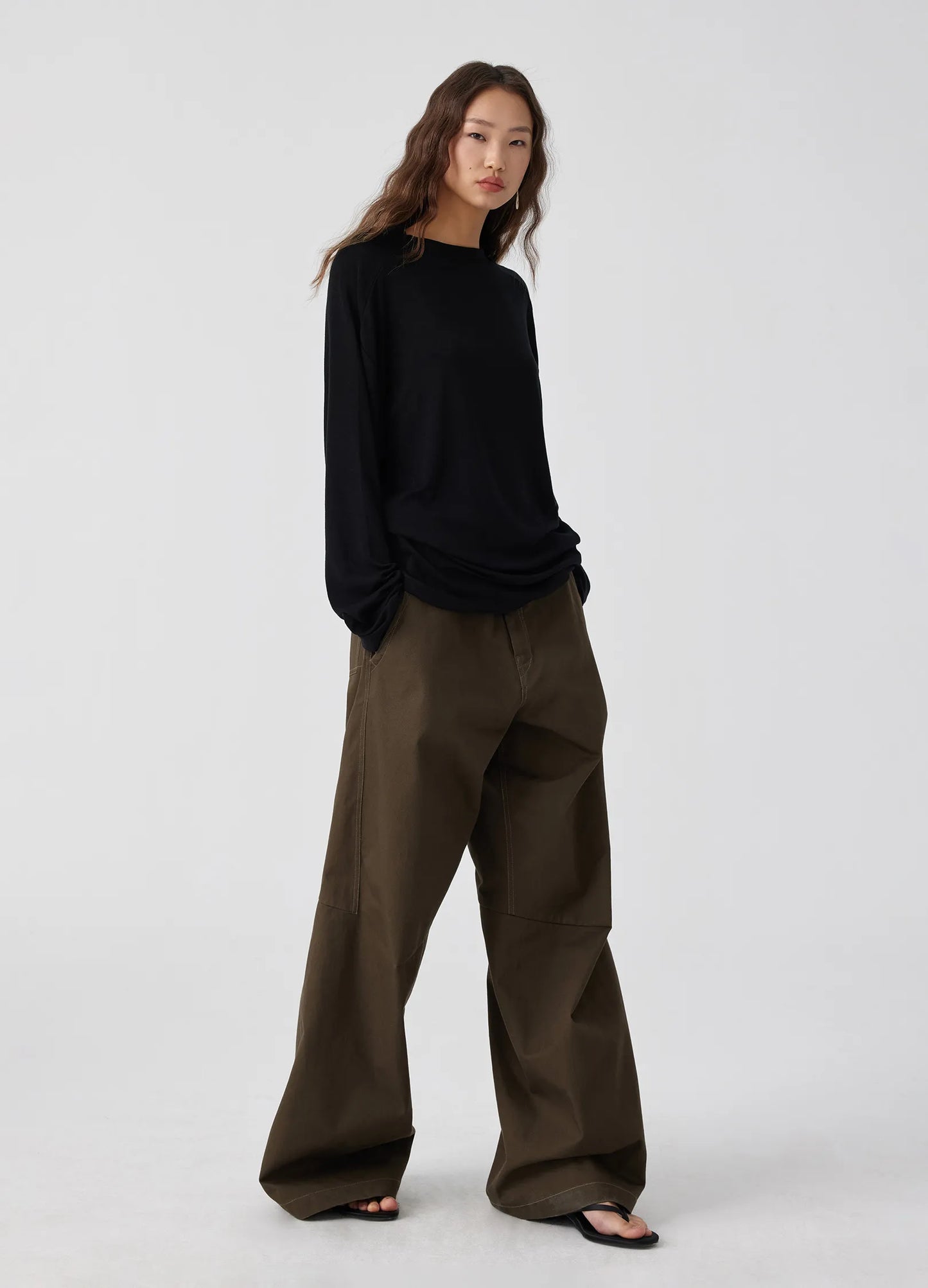 Darted Light Cotton Trousers