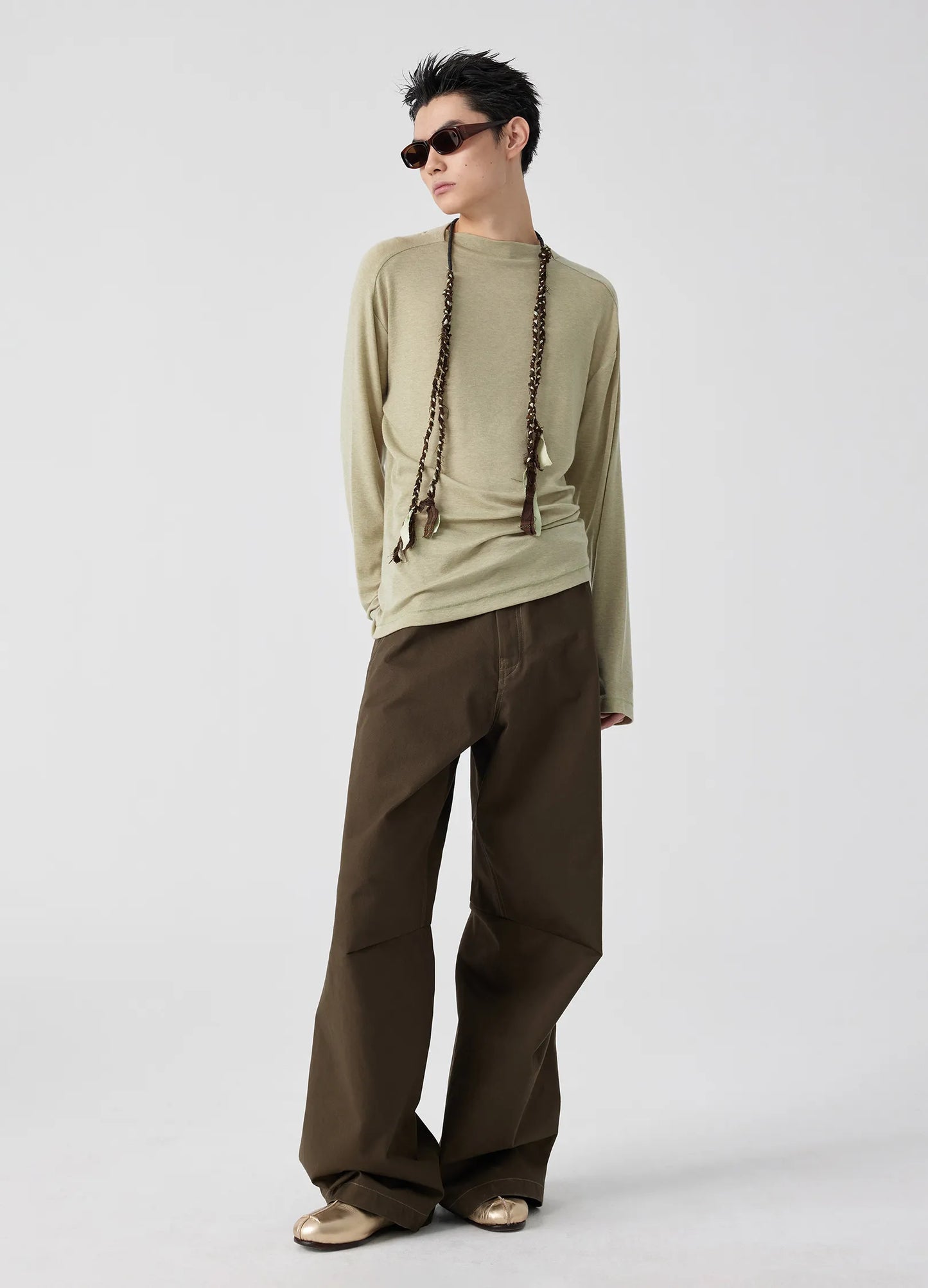 Darted Light Cotton Trousers