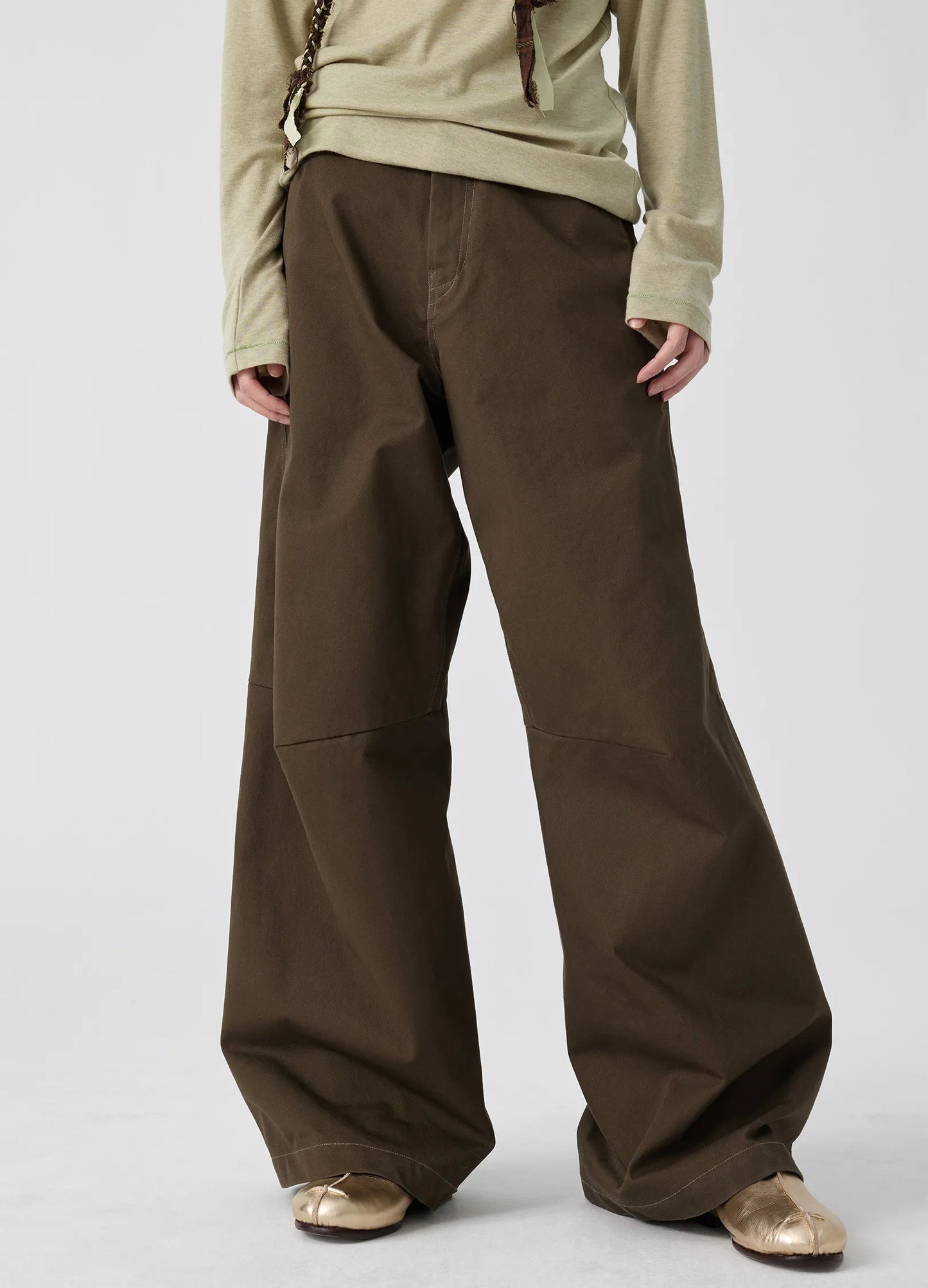 Darted Light Cotton Trousers