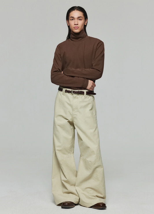 Darted Cotton Trousers