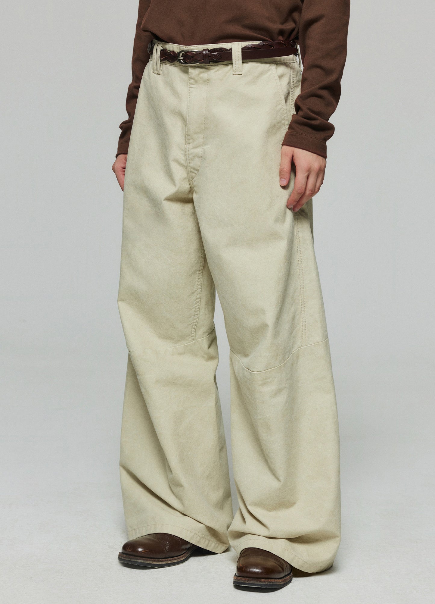 Darted Cotton Trousers