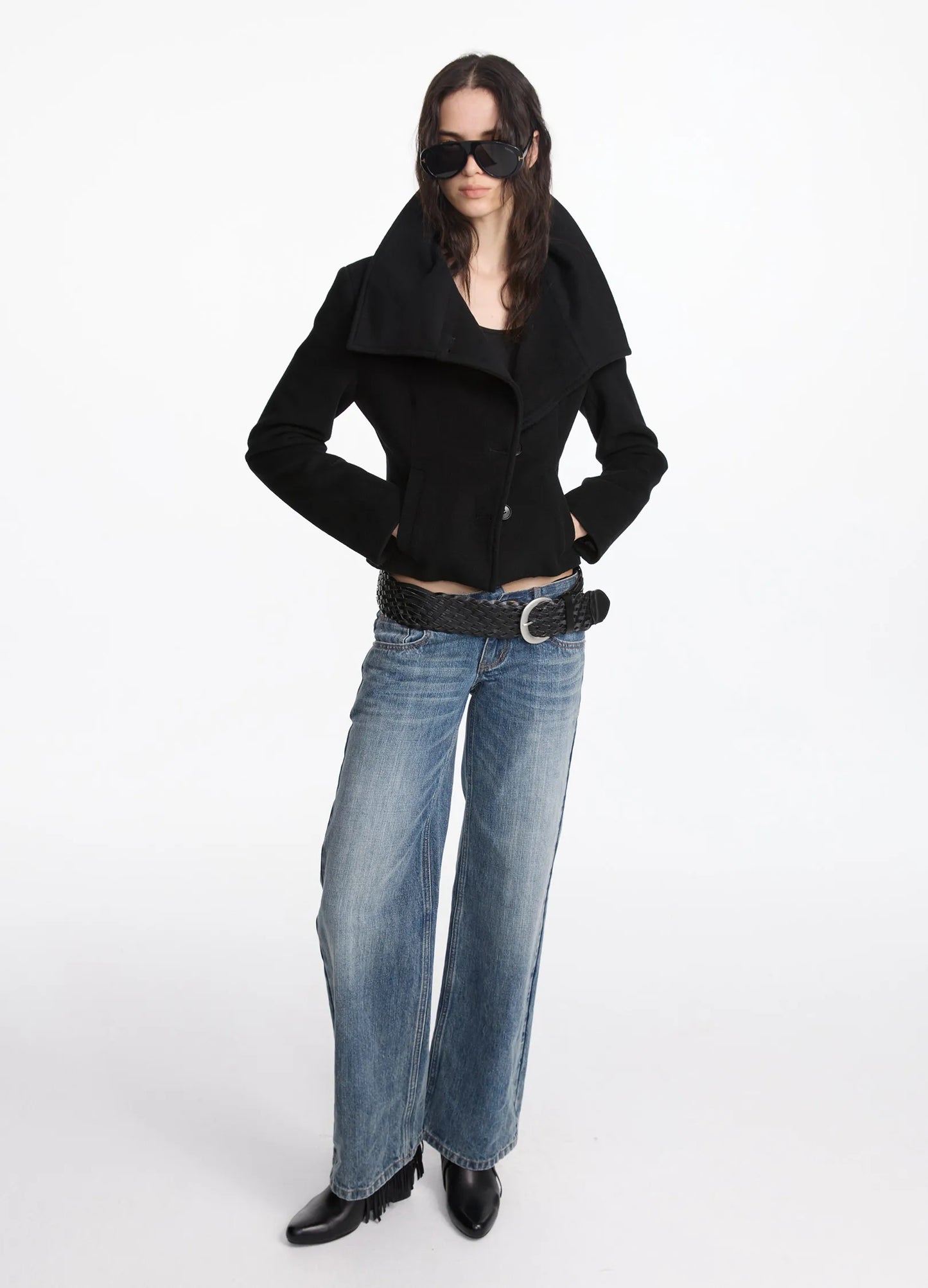 Distressed Low-Rise Denims