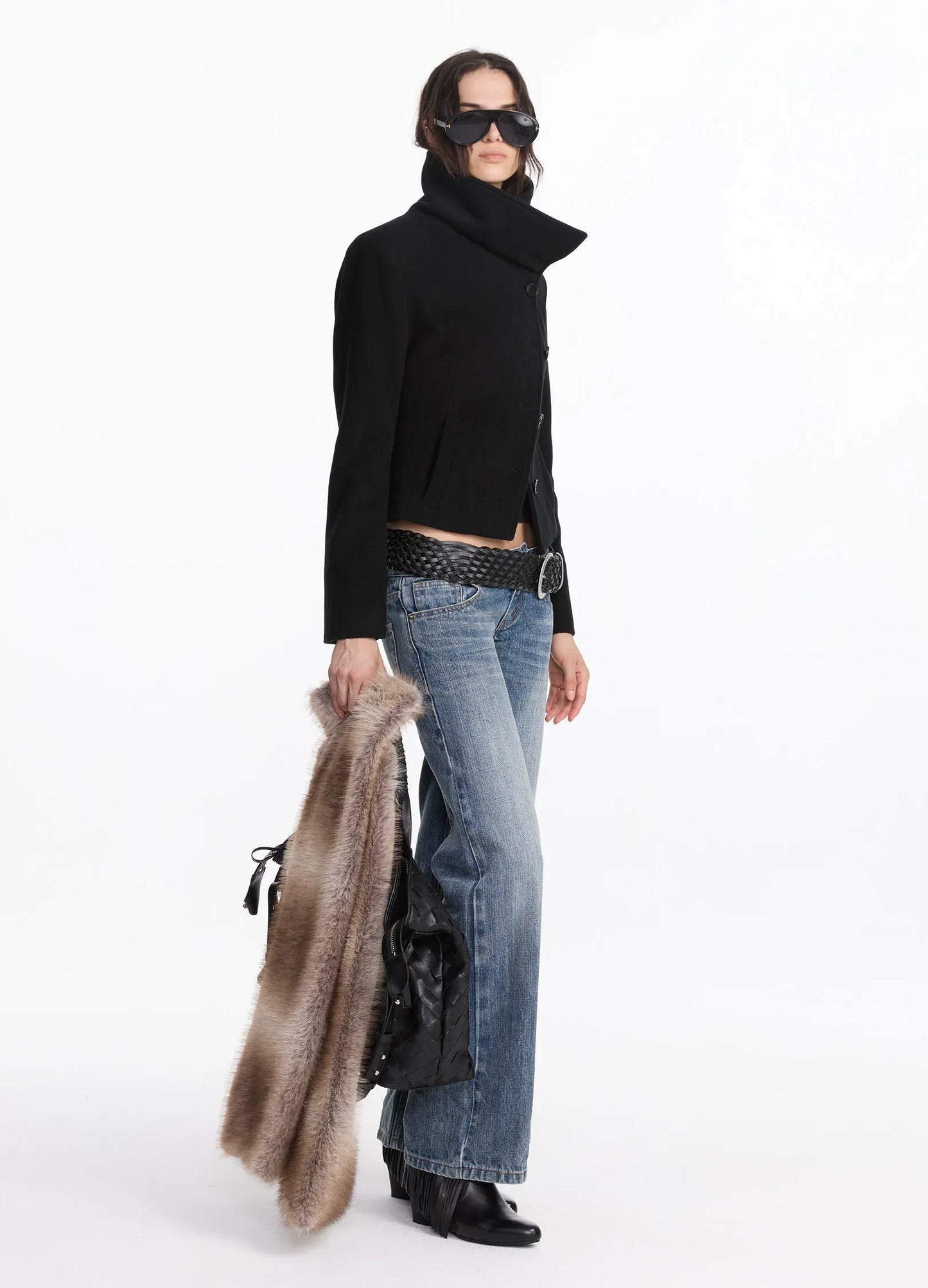 Distressed Low-Rise Denims