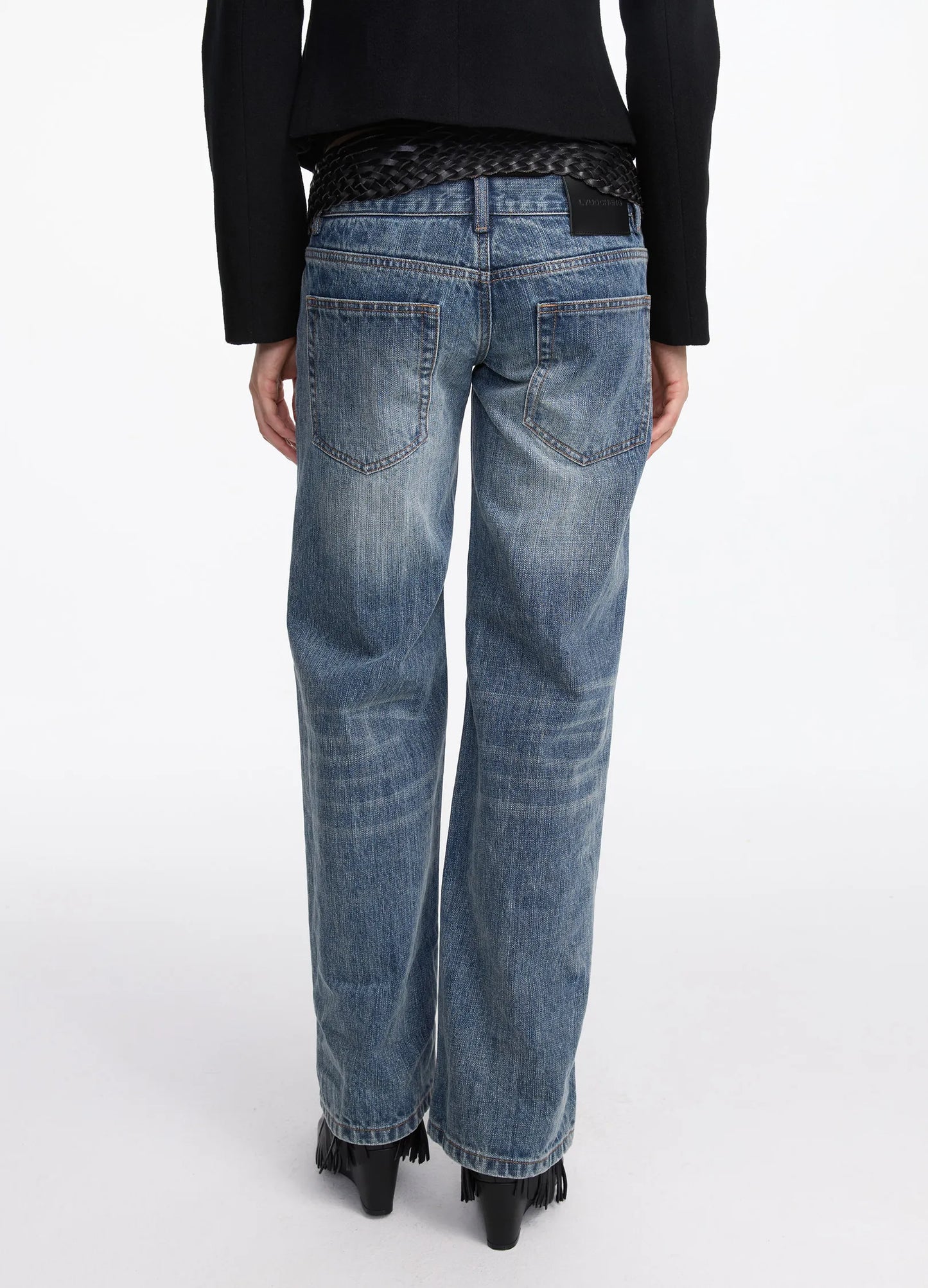 Distressed Low-Rise Denims