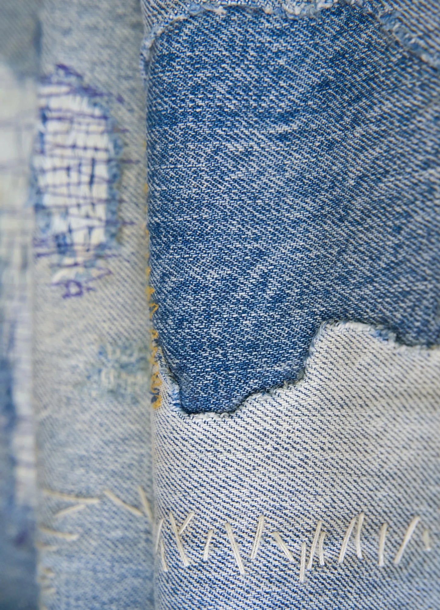 Distressed Patchwork Denim