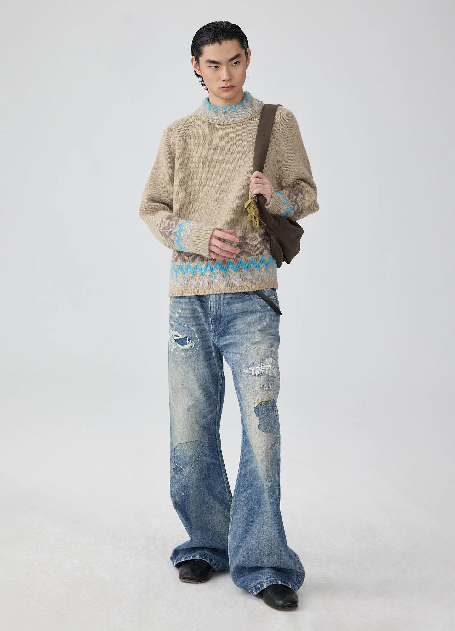 Distressed Patchwork Denim