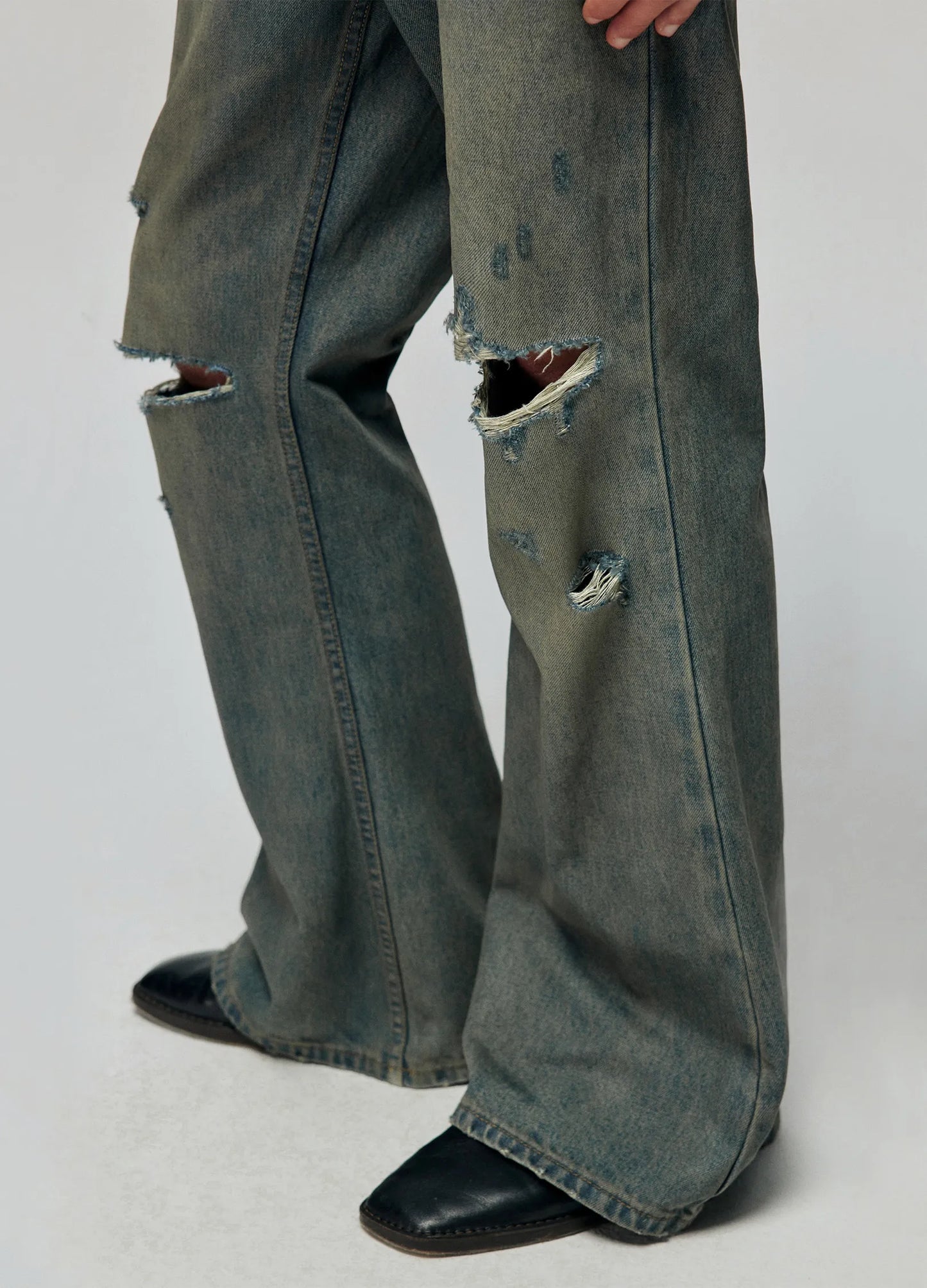 Distressed Wide Flares