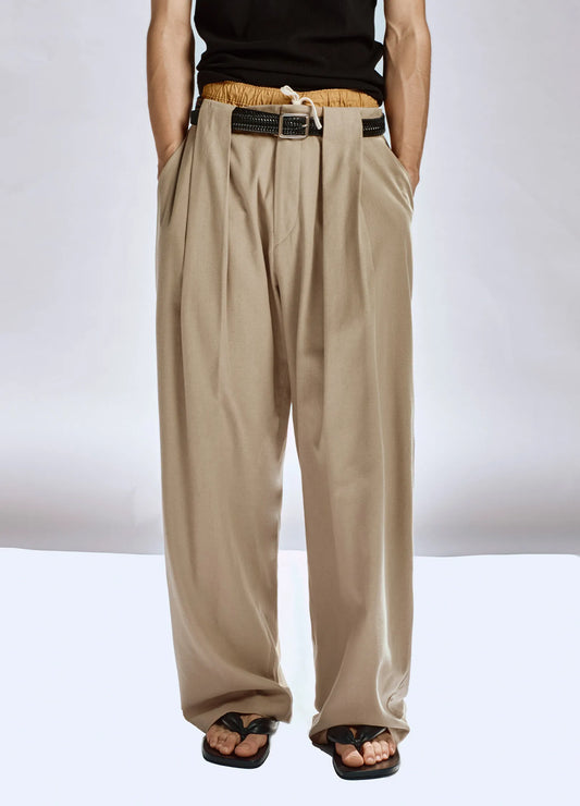 Double Pleat Suit Trousers