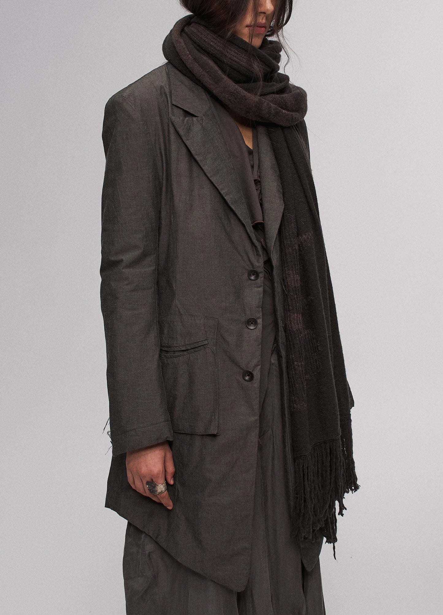 Embroidered Blazer Coat