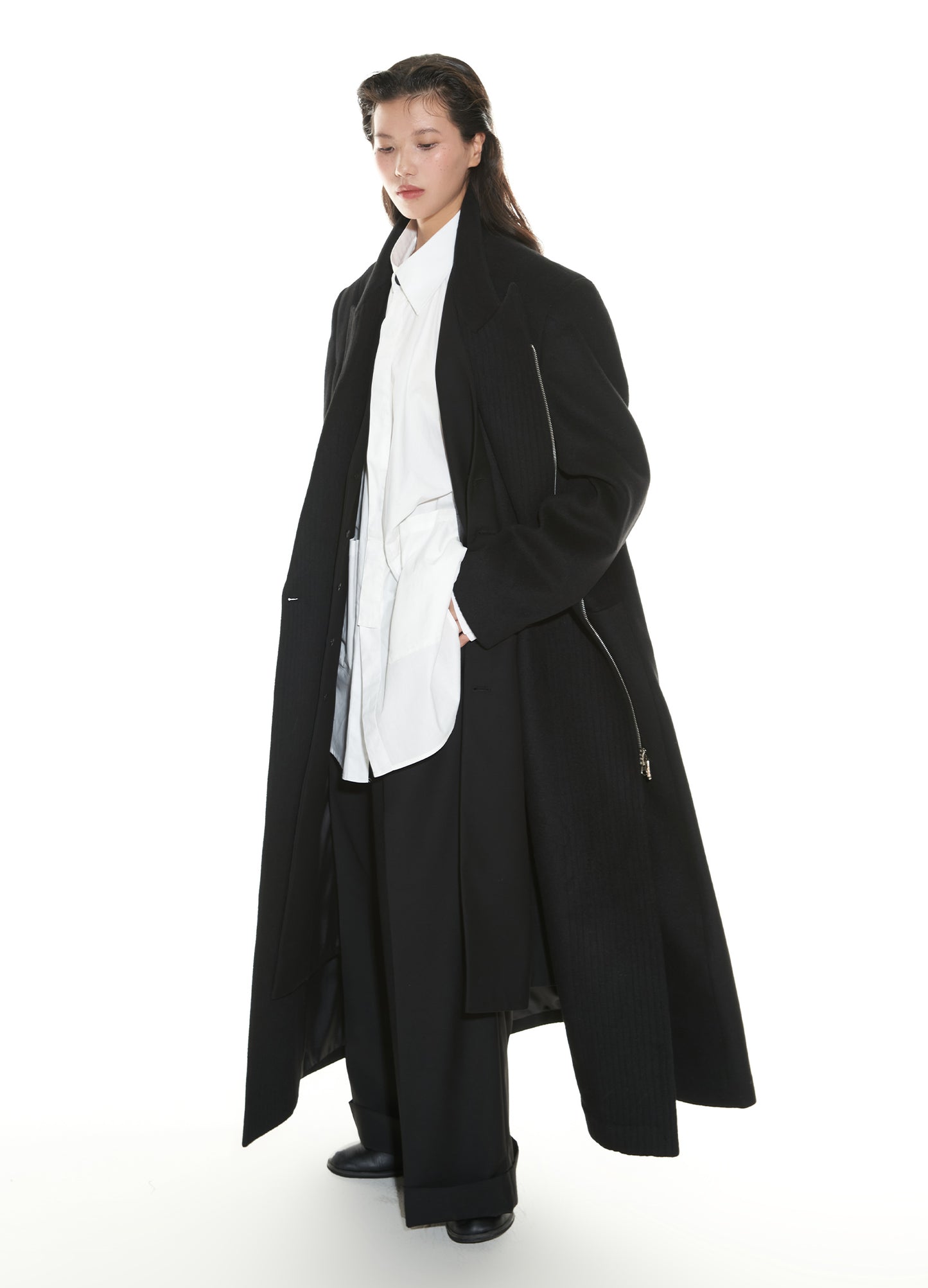 Full Zip Wool Overcoat