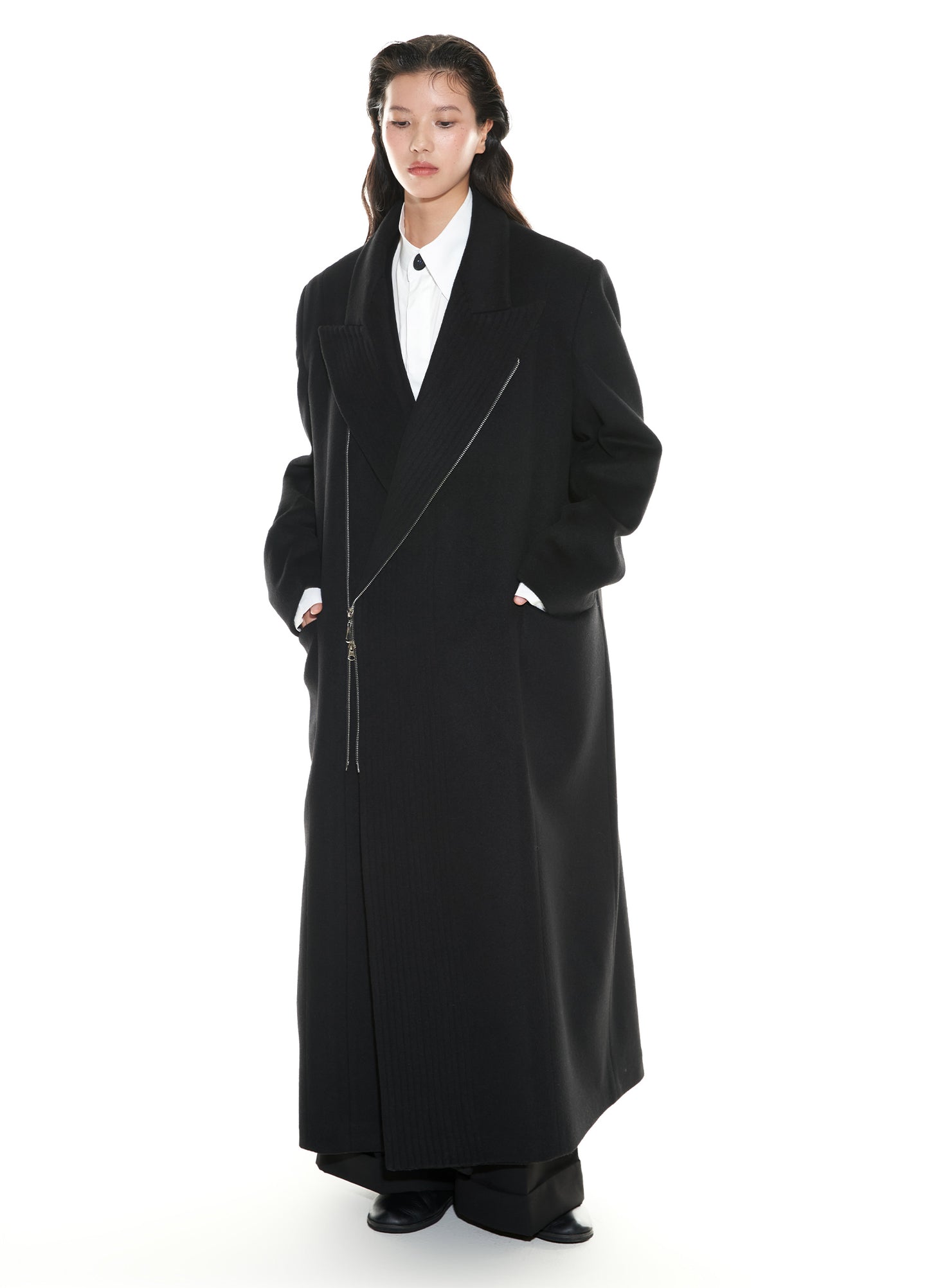 Full Zip Wool Overcoat