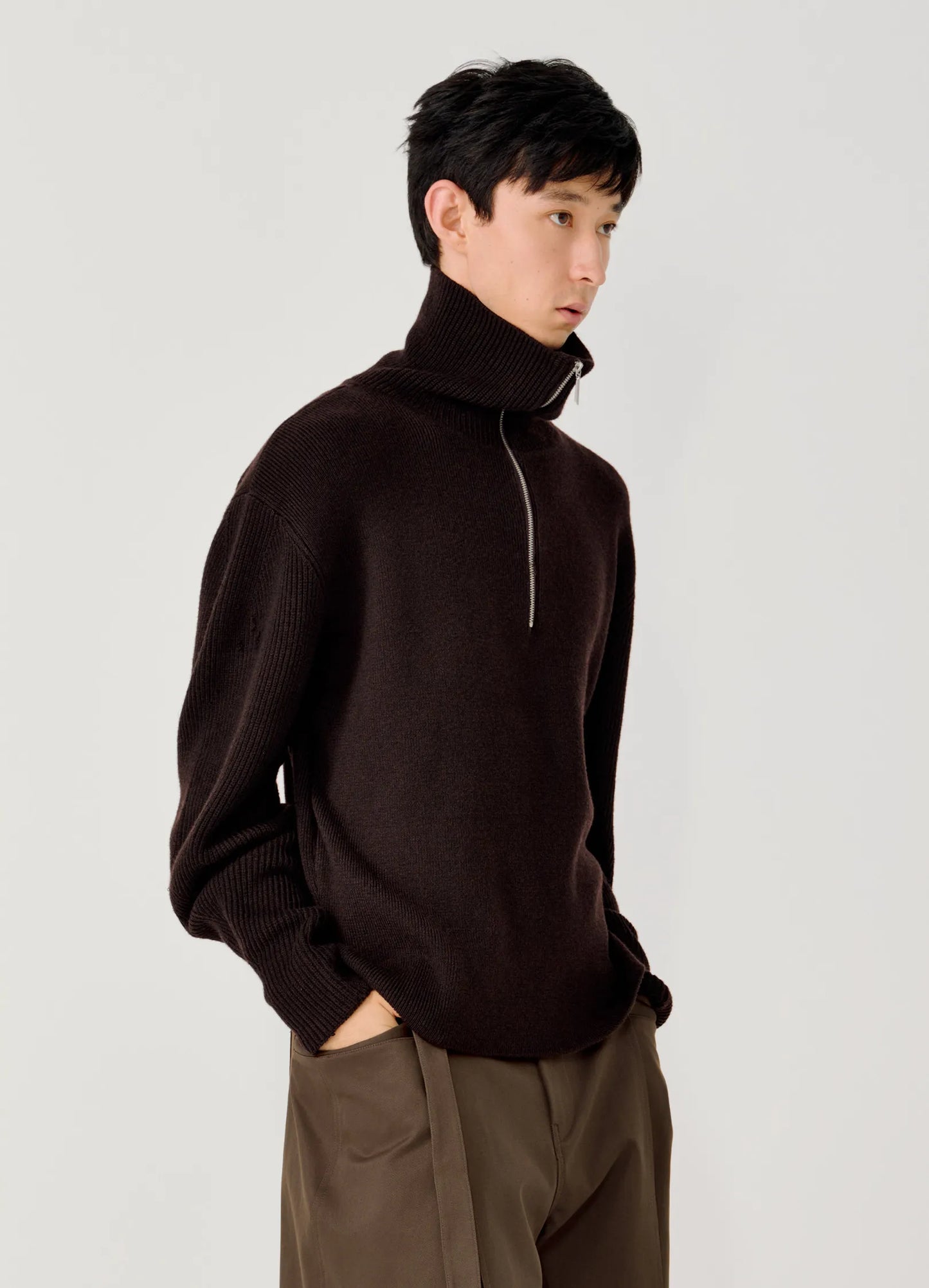 Half Zip Knitted Sweater