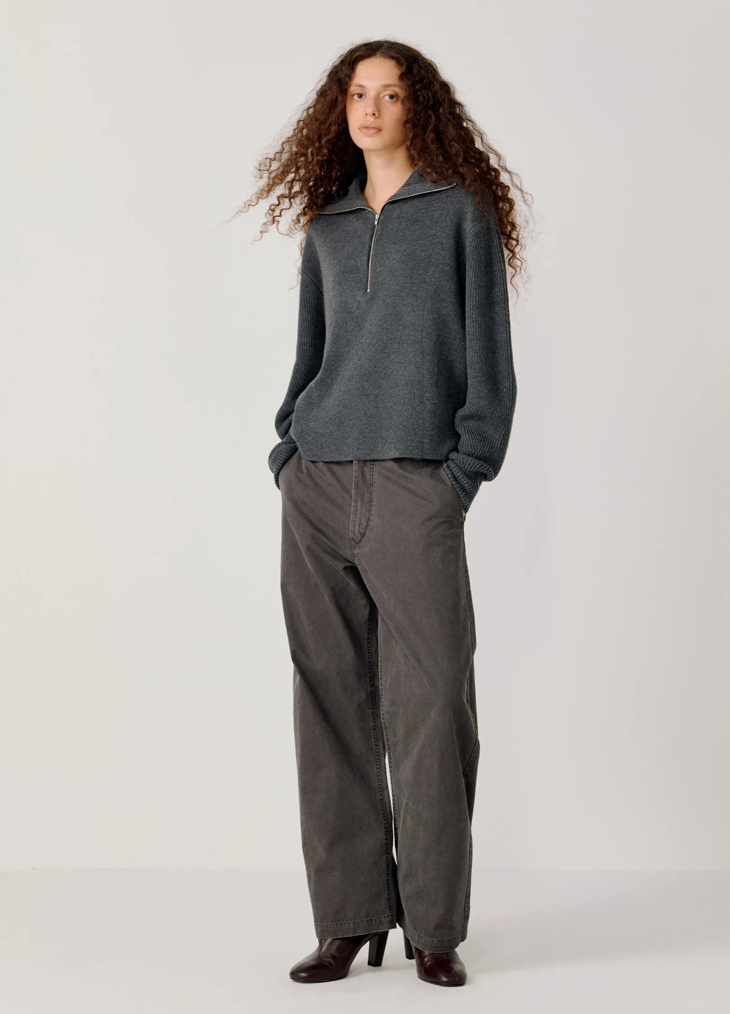 Half Zip Knitted Sweater