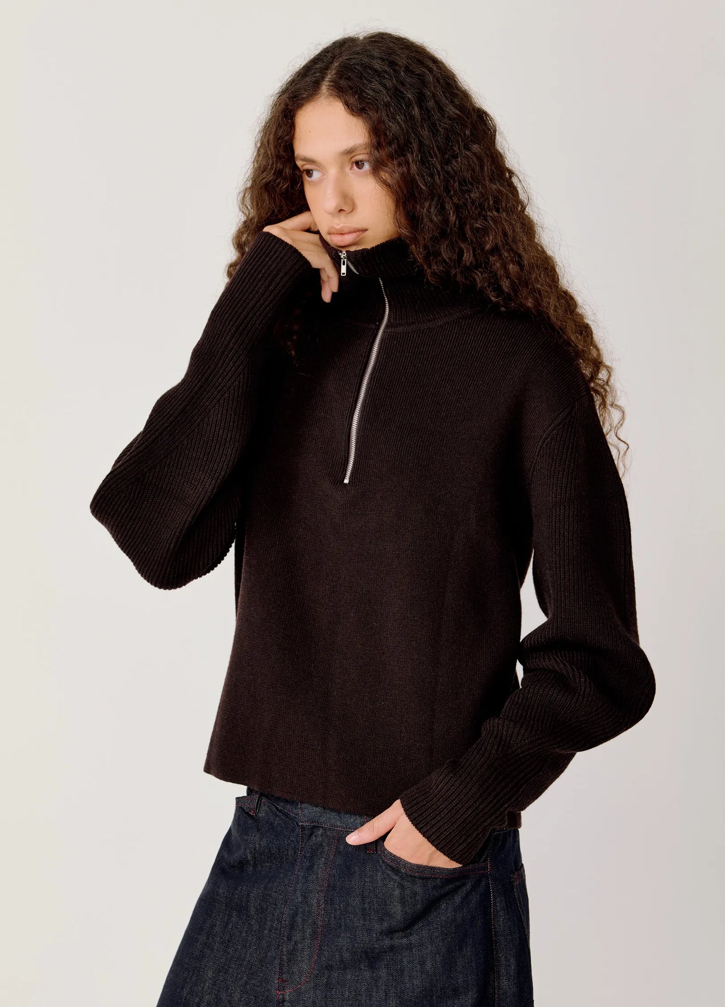 Half Zip Knitted Sweater